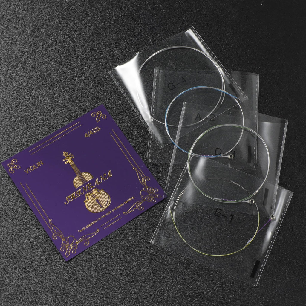 Violin Strings 4/4 Full Set, 4/4 Violin Strings Replacement,Long-Lasting Durability & Rich Tone - Handcrafted with Premium Materials- For All Levels (3/4 Scale)