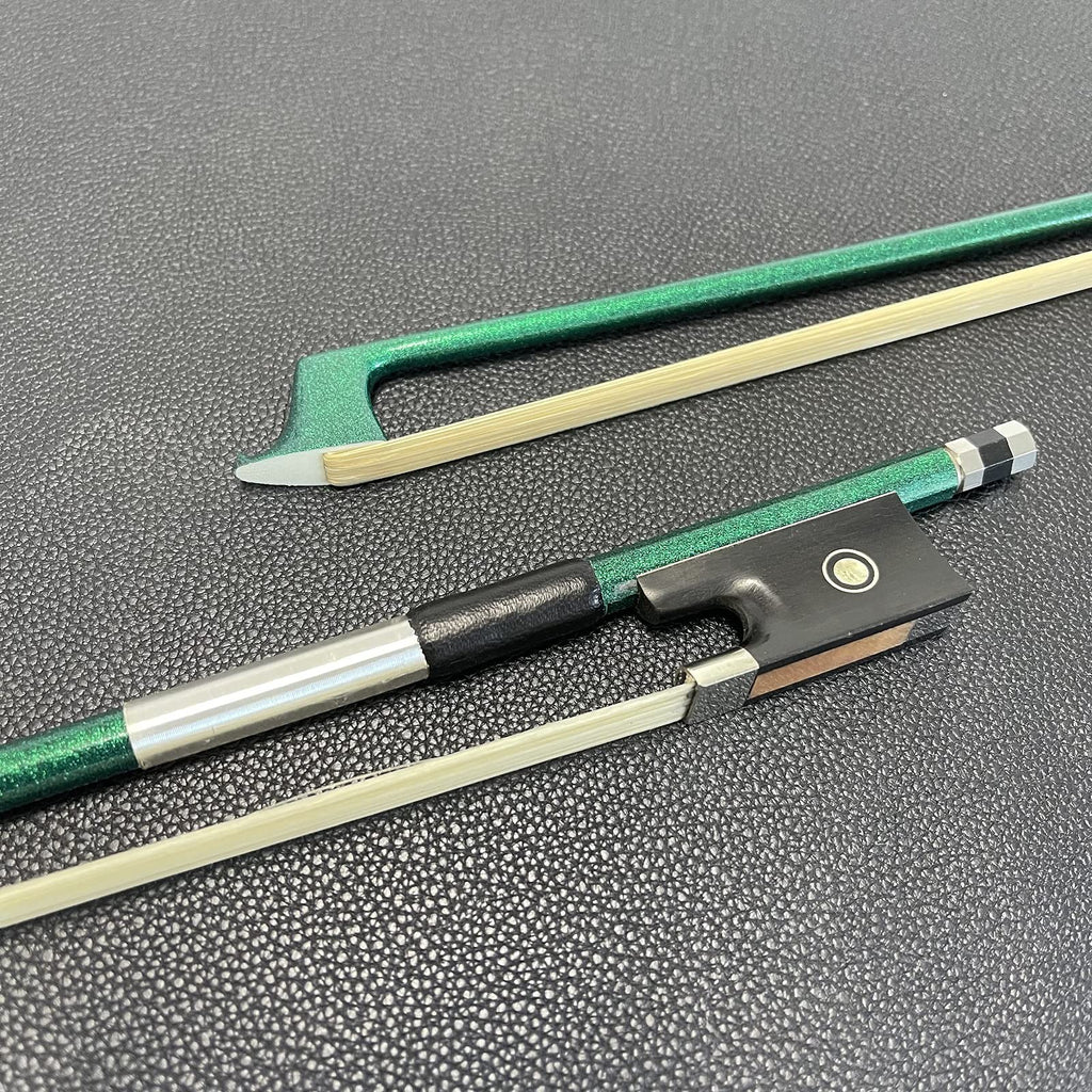 LIEKE Carbon Fiber Violin Bow 4/4 Full Size LightWeight Fiddle Bow (4/4 size, Black)