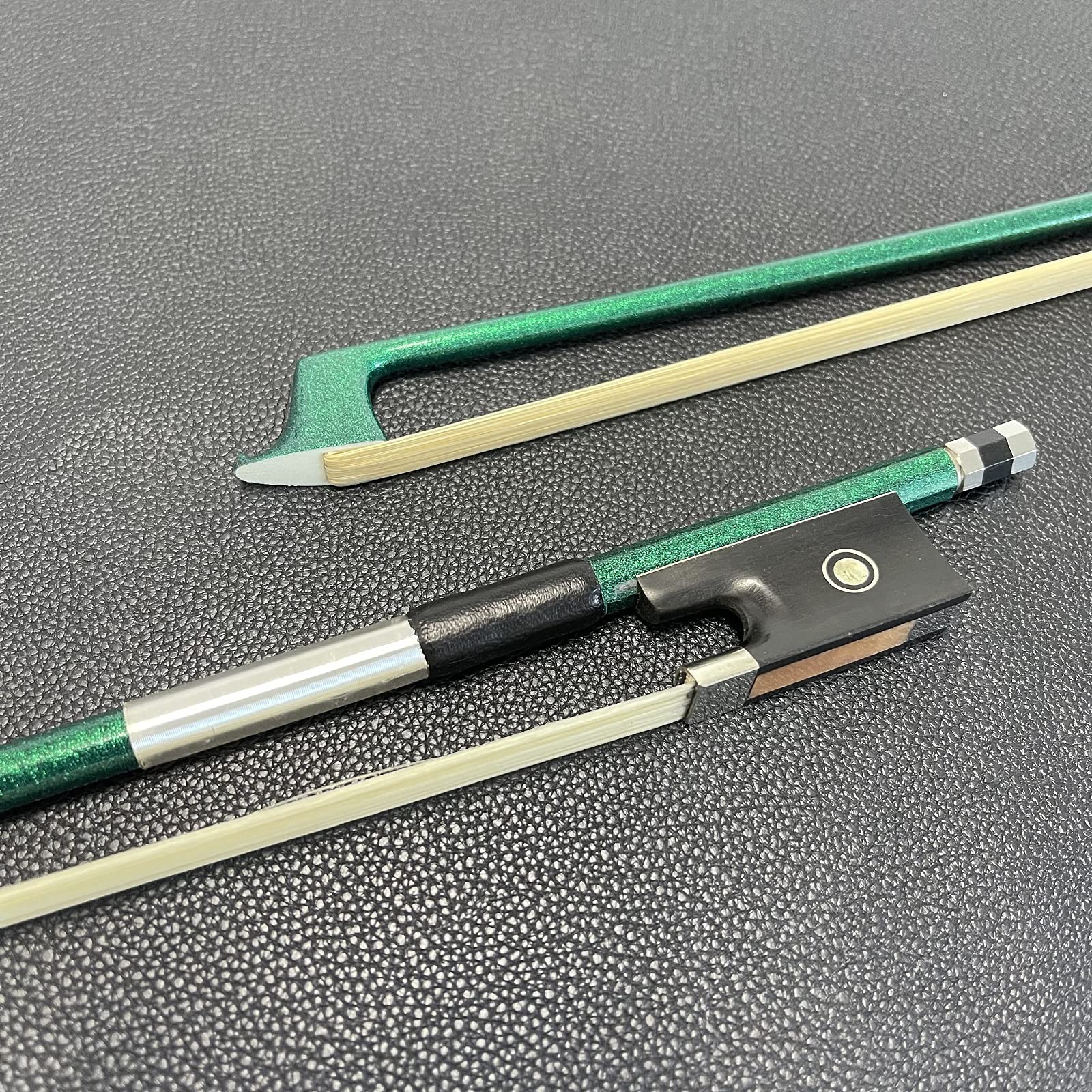 LIEKE Carbon Fiber Violin Bow 4/4 Full Size LightWeight Fiddle Bow (4/4 size, Black)