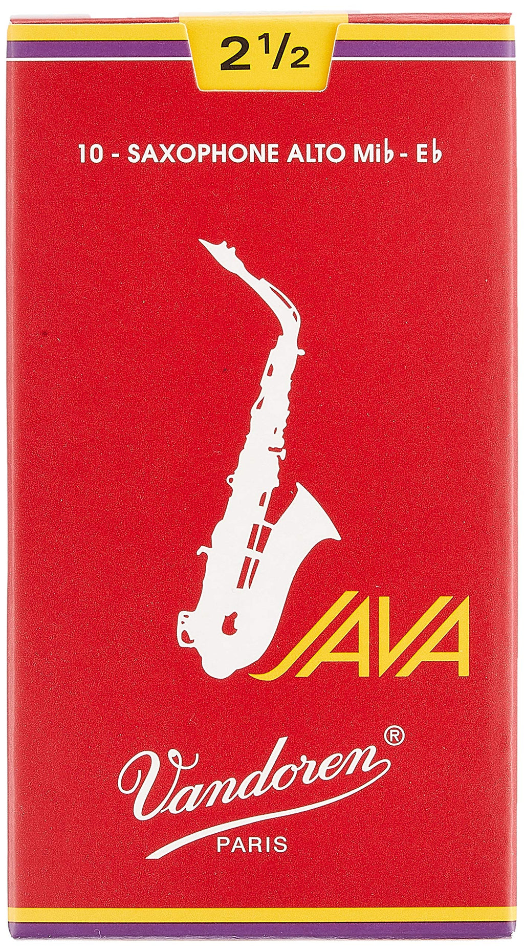 Vandoren SR4125 Alto Sax ZZ Reeds Strength 2.5; Box of 10