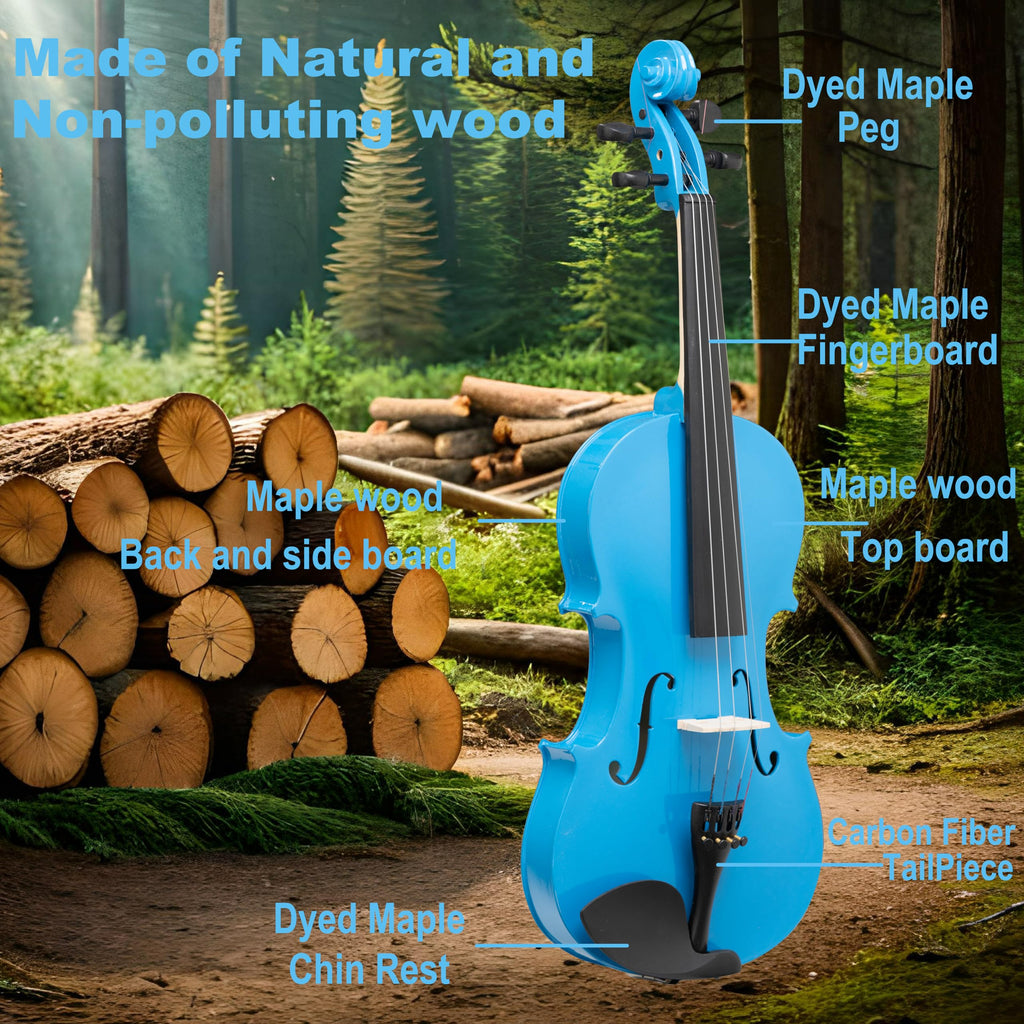 Crafteem Spruce and Maple Solid Wood Violin Outfit for Beginner Kids & Adults -Craft Your Perfect Sound and Begin Your Musical Journey with Confidence. (Glossy Antique, 1/2)