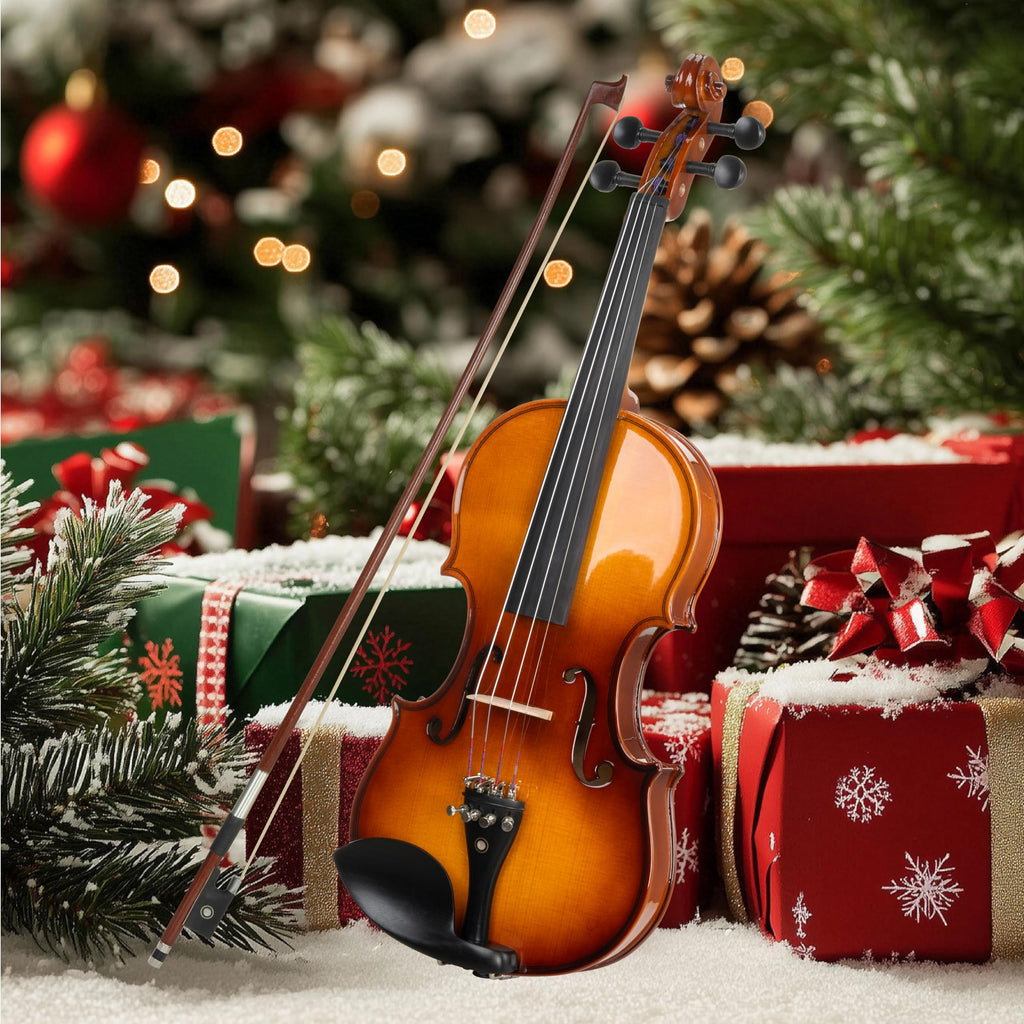 Cecilio 3/4 Violin Solidwood Violin with D'Addario Prelude Strings, Bow, Rosin, Tuner, Shoulder Rest & Lesson Book – Ideal for Beginners