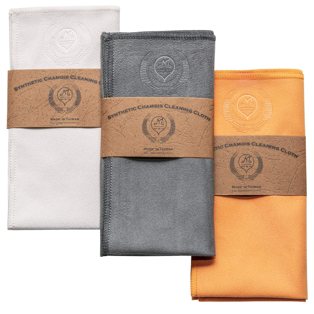 MI&VI Synthetic Chamois Microfiber Instrument Cleaning & Polishing Cloth for Violin, Viola, Cello, Bass, Guitar, Saxophone, Flute 12x12in (Charcoal-Grey)