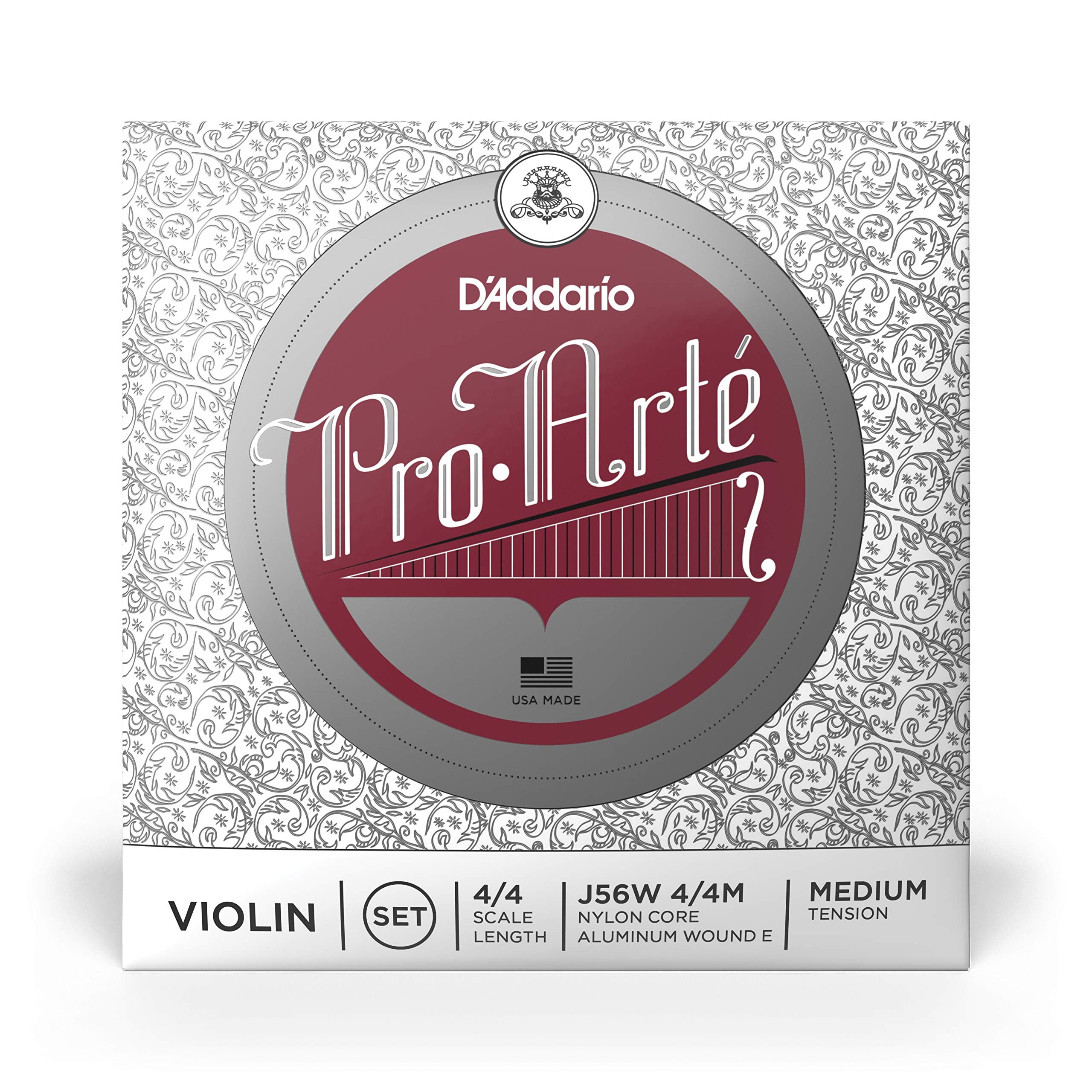 D'Addario J56 4/4M Pro-Arte Nylon violin Strings, Medium