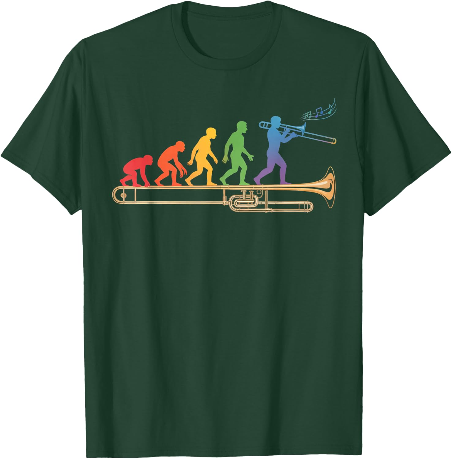 Trombone Human Evolution Marching Band Jazz Music Trombone T-Shirt