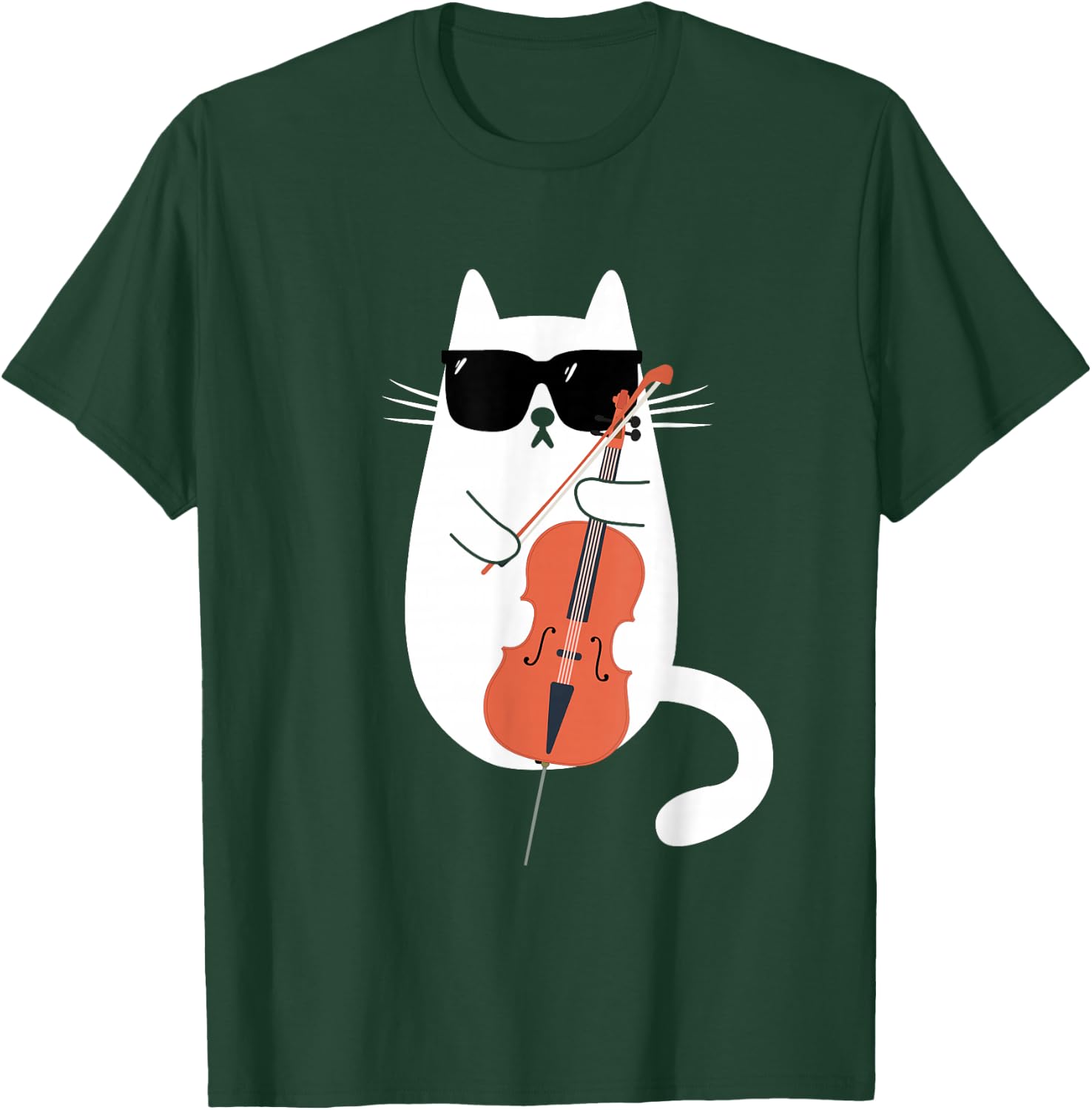 Funny Cat Wearing Sunglasses Playing Cello Cellist Musician T-Shirt