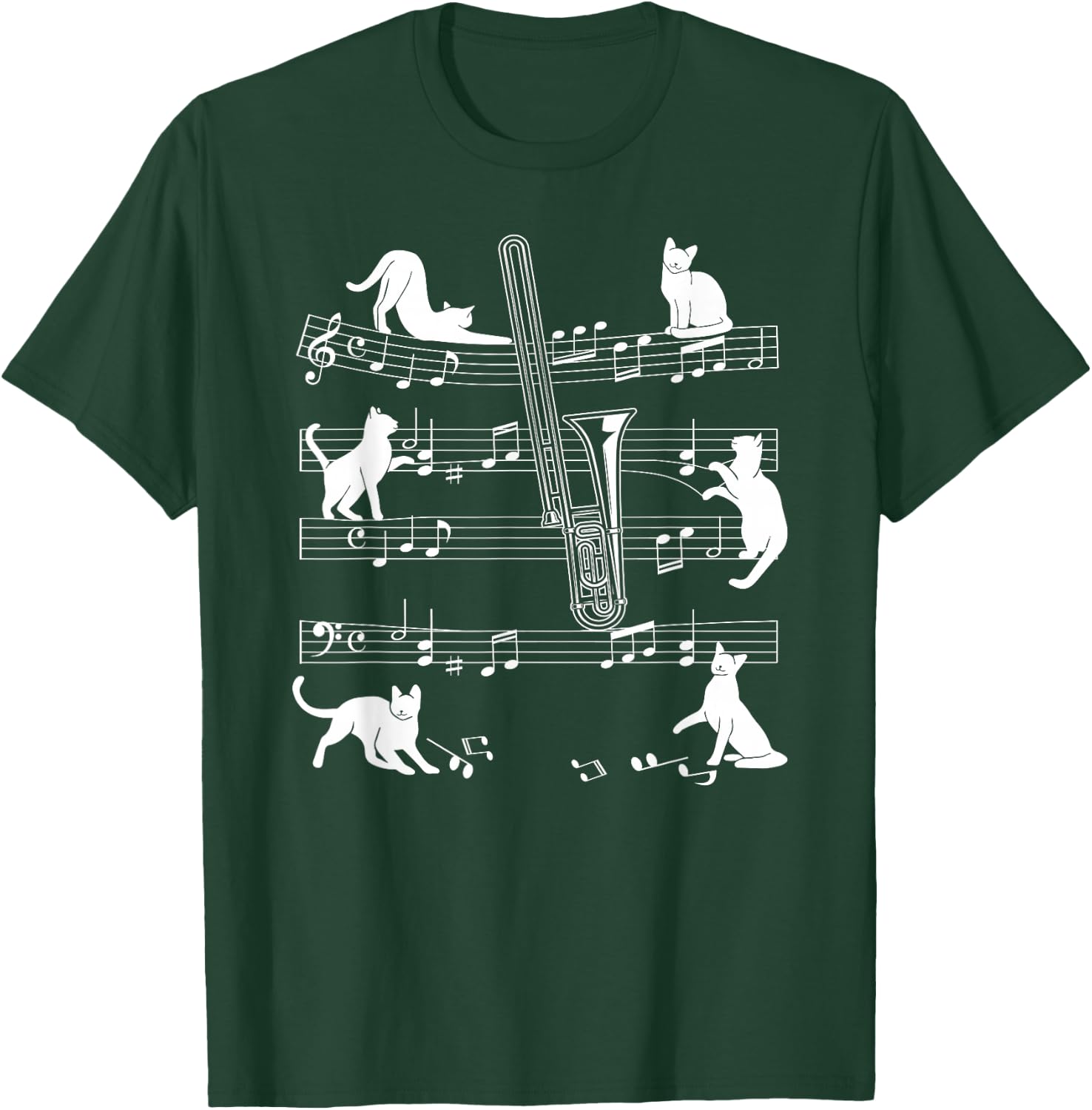Trombonist Cats for Cat Loving Trombone Players T-Shirt