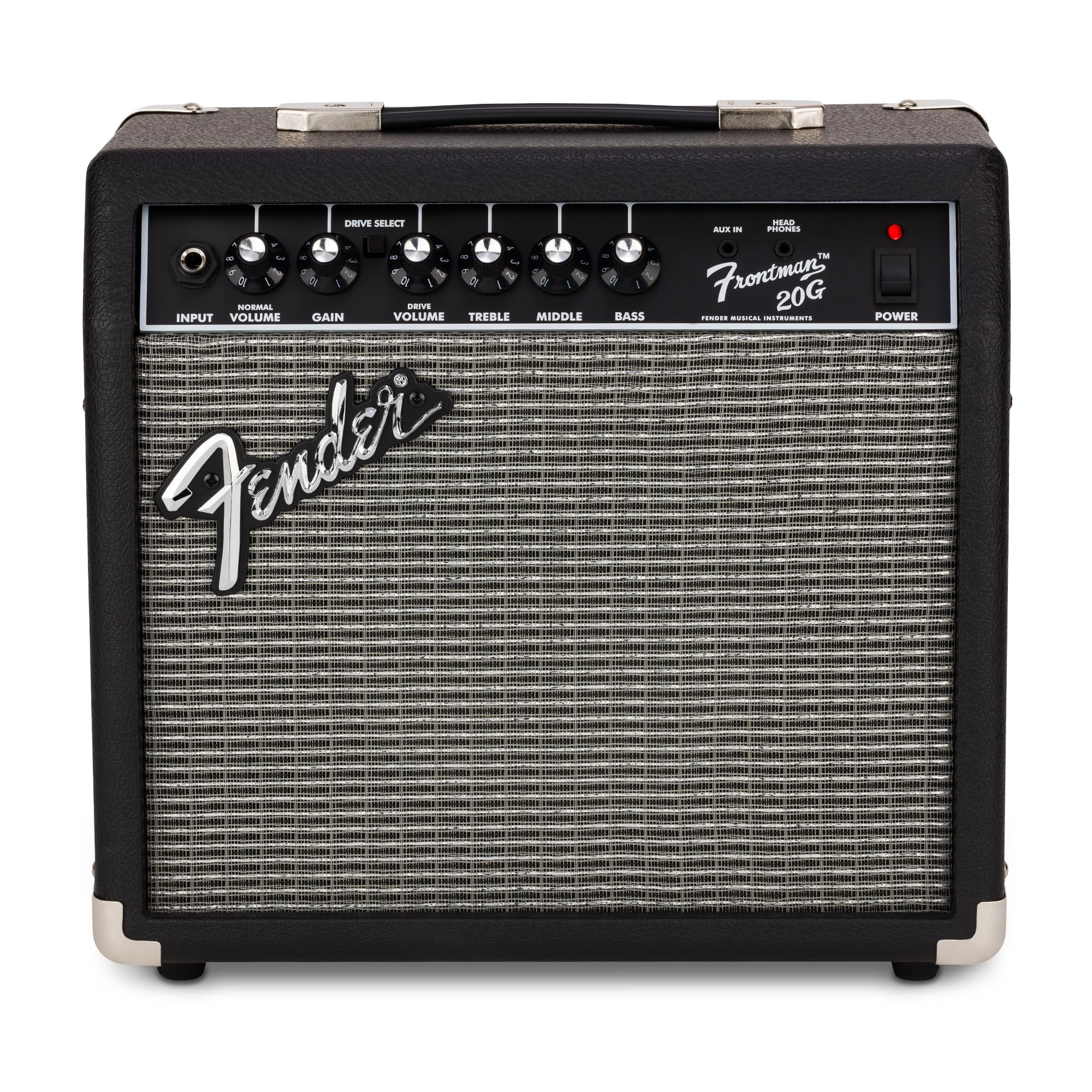 Fender Frontman 10G Electric Guitar Amplifier, 10-Watt Practice Amp with 6" Speaker, Built-in Overdrive, Headphone Jack & Aux Input, Black/Silver, with 2-Year Warranty