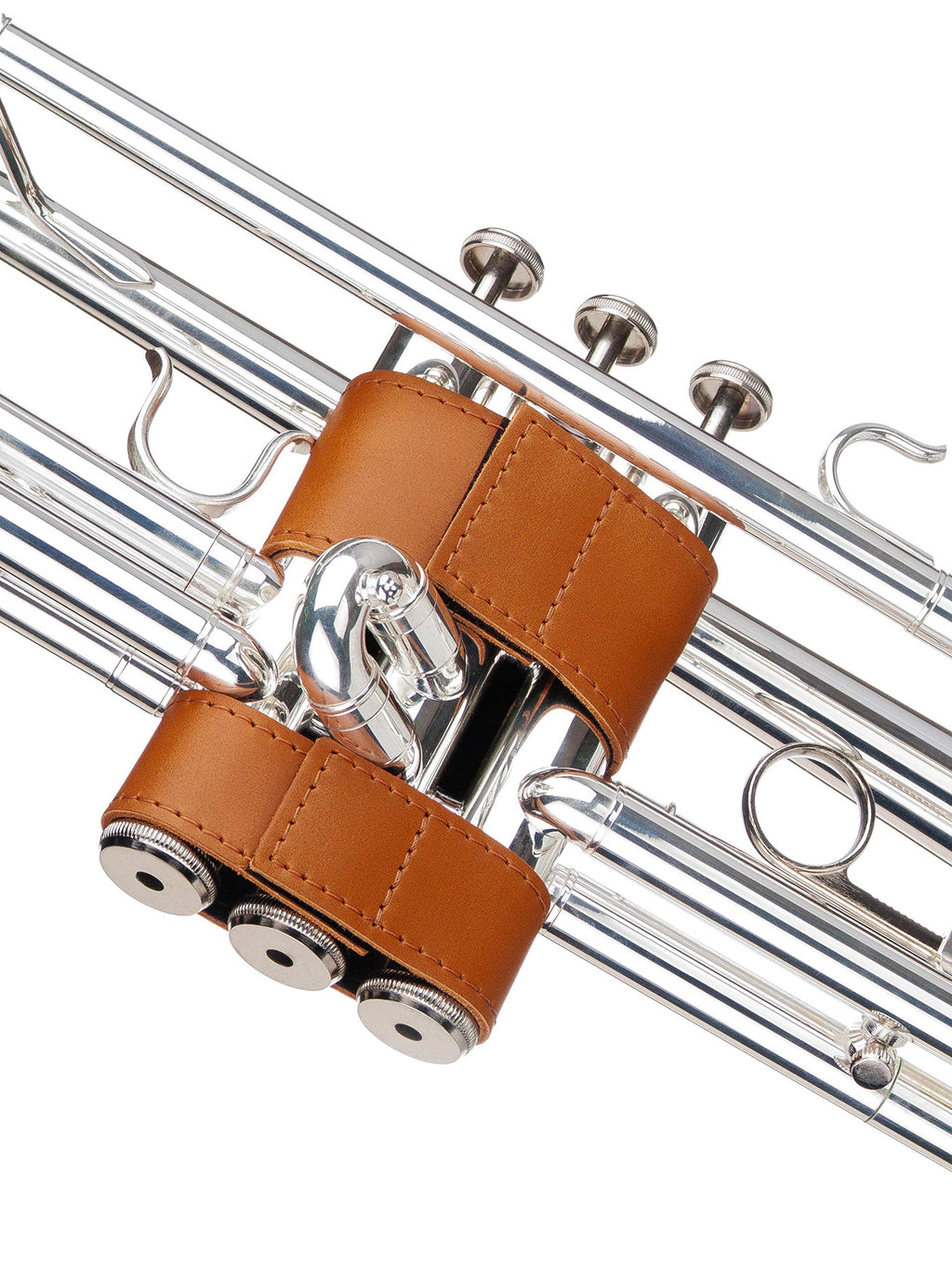 Trumpet valve guard by KGUBrass is the leather trumpet valve protector made of luxurious mild and thick material; use as protection from corrosion, scratches and stains (Marsala)