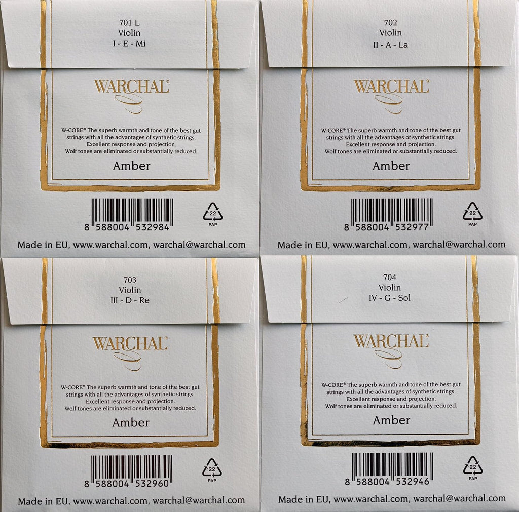 Warchal Amber Violin String Set with E Loop End