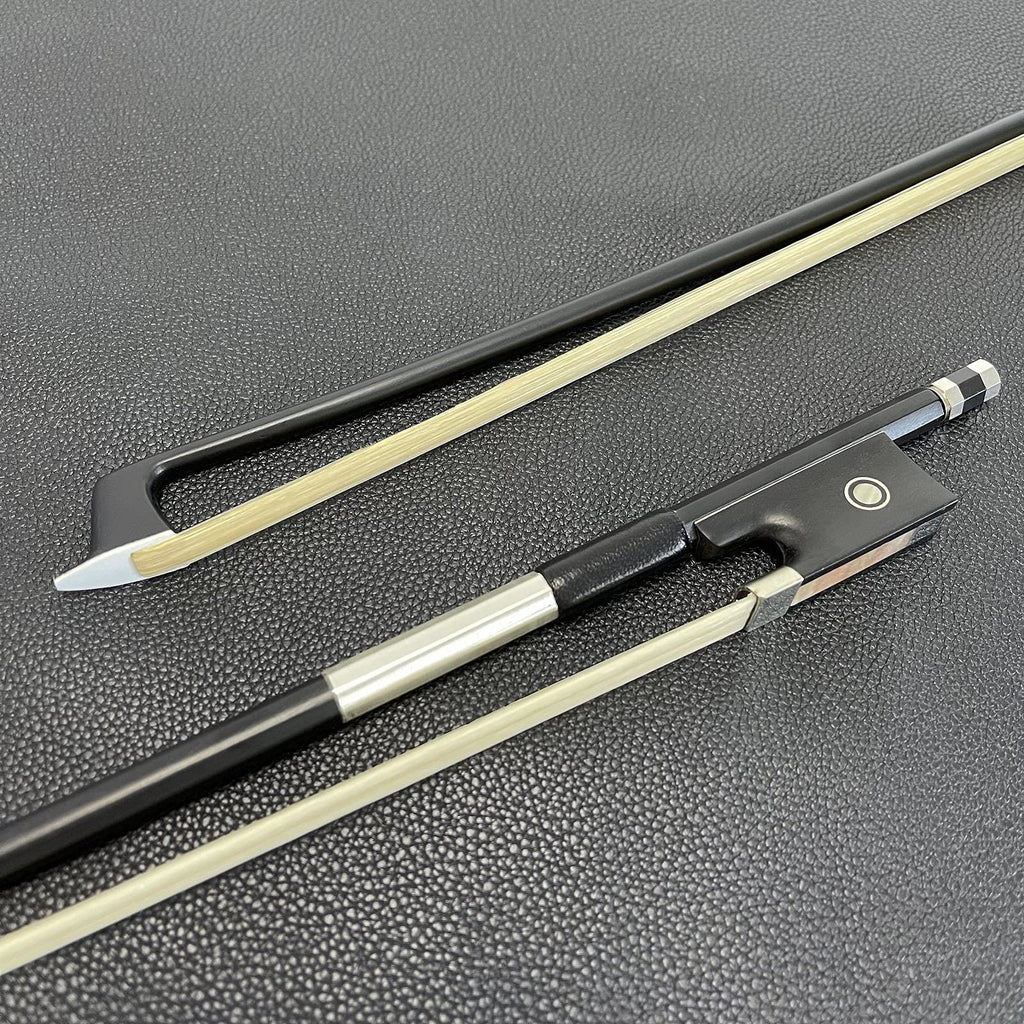 LIEKE Carbon Fiber Violin Bow 4/4 Full Size LightWeight Fiddle Bow (4/4 size, Black)