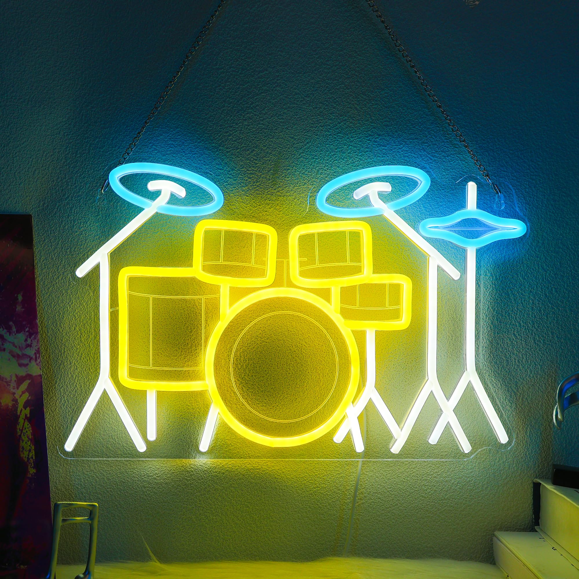CoolGift Mart Acoustic Guitar Neon Light, Dimmable LED Guitar Neon Wall Sign USB Powered, Decorations for Bedroom Living Room Man Cave Music Studio, Gift for Guitar Players Guitarists Music Lovers