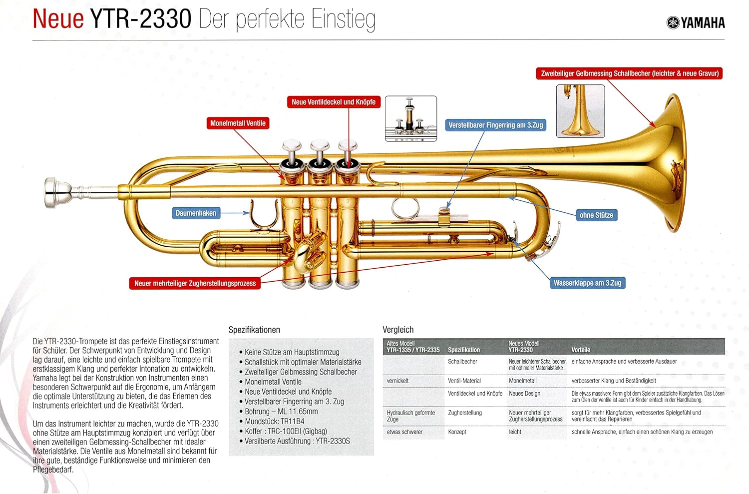Yamaha YTR-2330 Student Bb Trumpet - Gold Lacquer