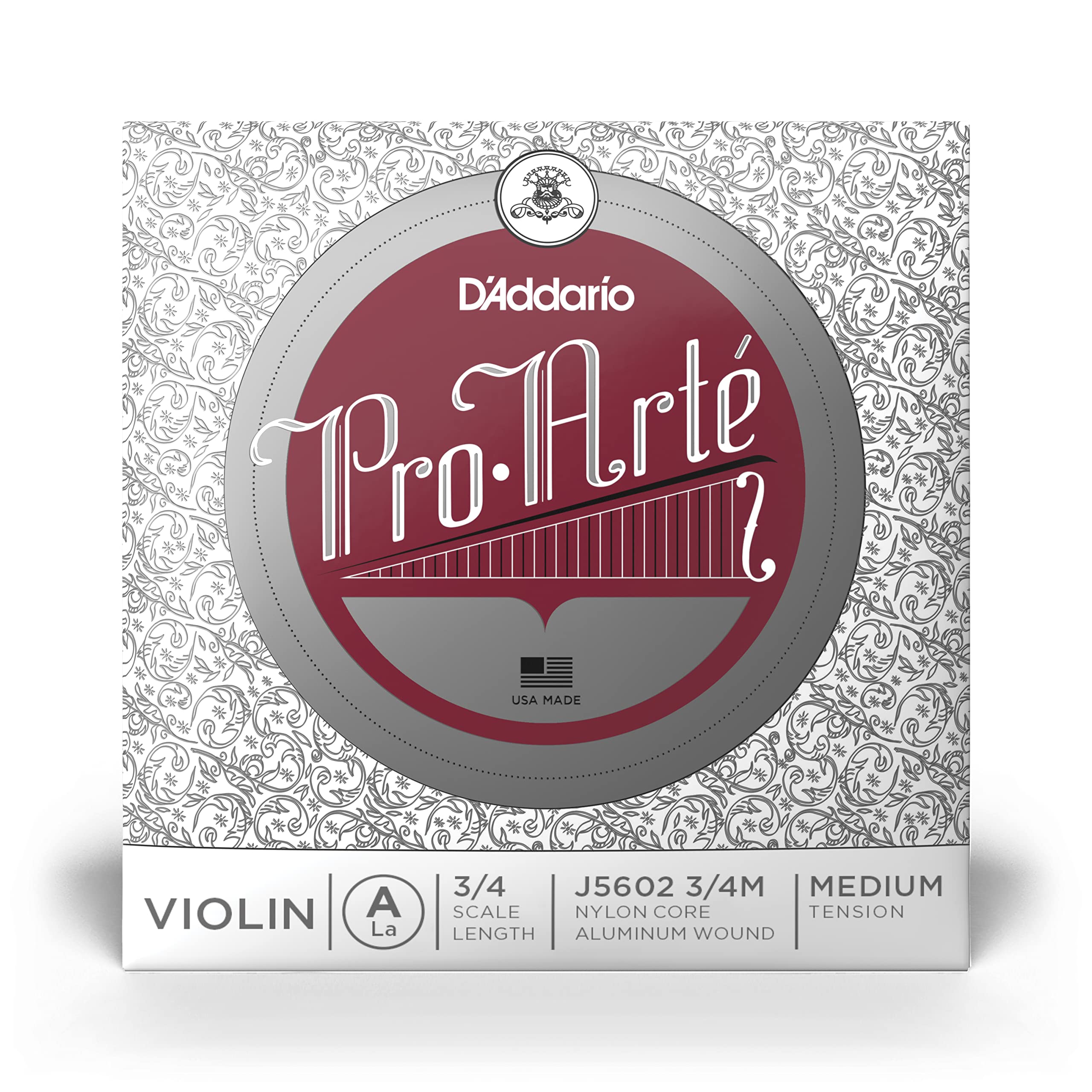D'Addario J56 4/4M Pro-Arte Nylon violin Strings, Medium