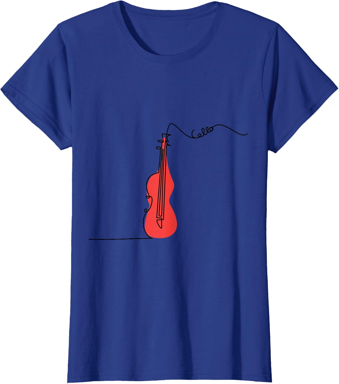 Cellist Music Orchestra Design One-Line Cello T-Shirt Small