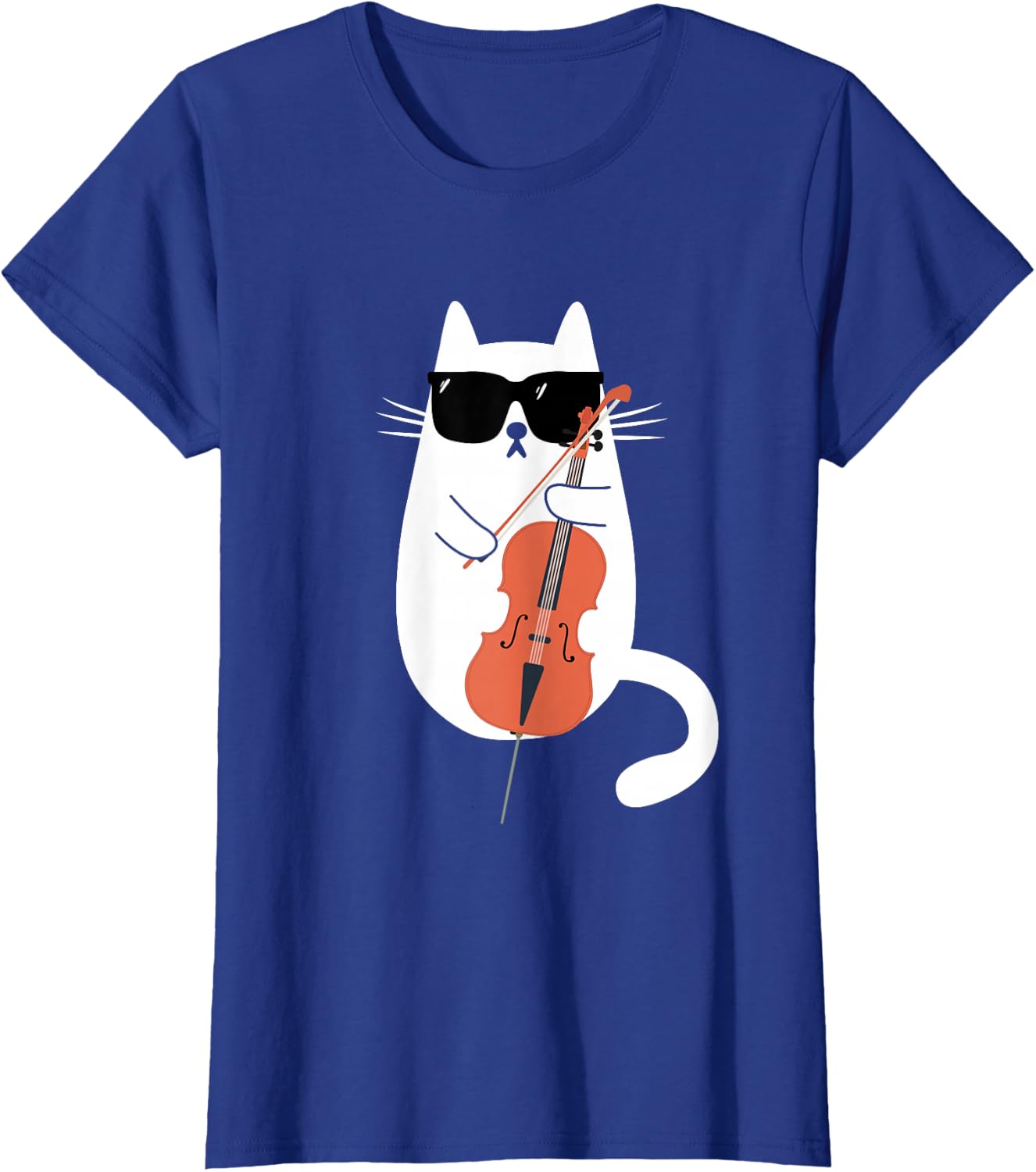 Funny Cat Wearing Sunglasses Playing Cello Cellist Musician T-Shirt