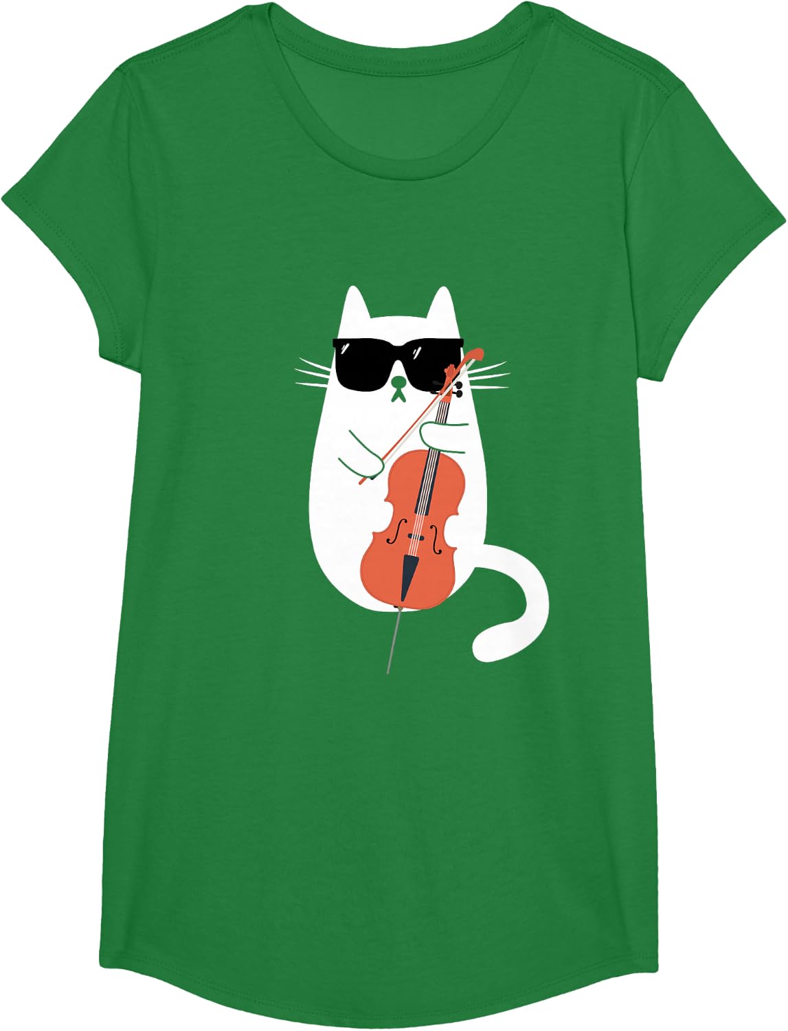 Funny Cat Wearing Sunglasses Playing Cello Cellist Musician T-Shirt