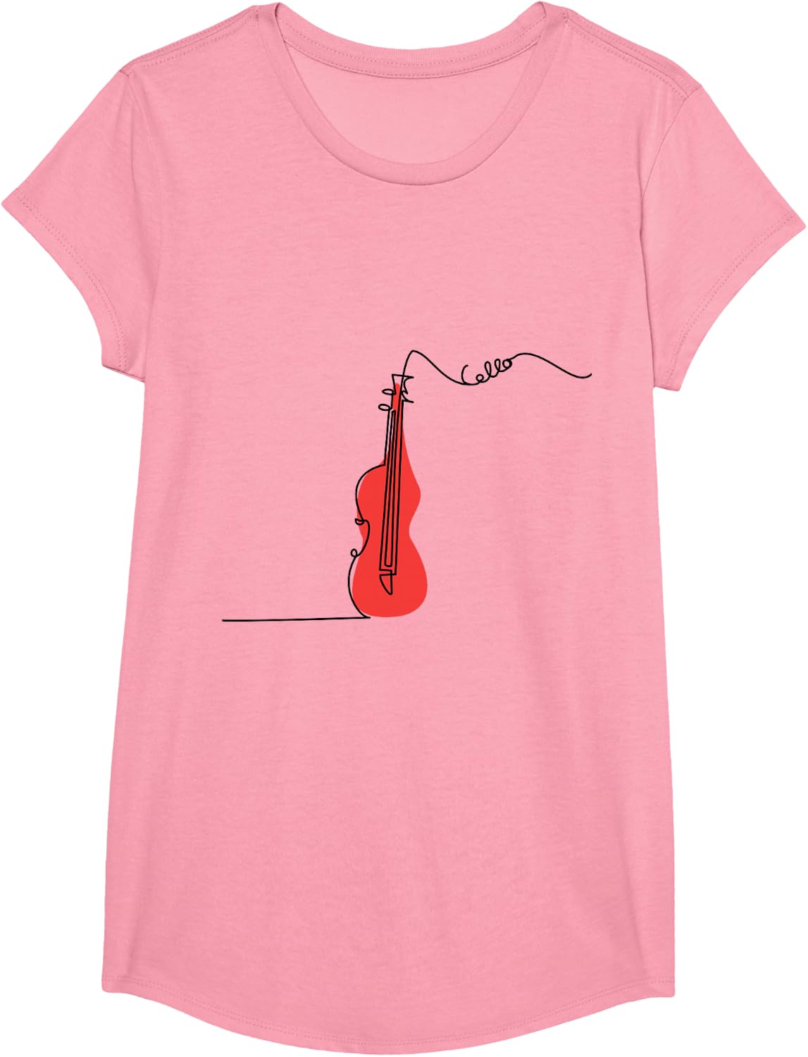 Cellist Music Orchestra Design One-Line Cello T-Shirt Small