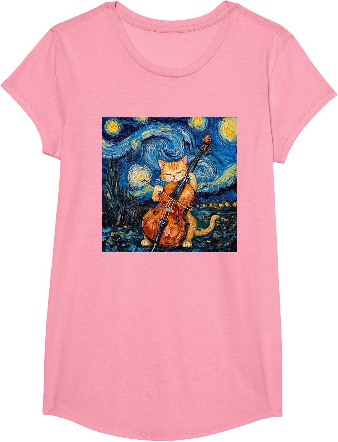 Funny Cello Player Cat Shirt Men Womens Kids T-Shirt
