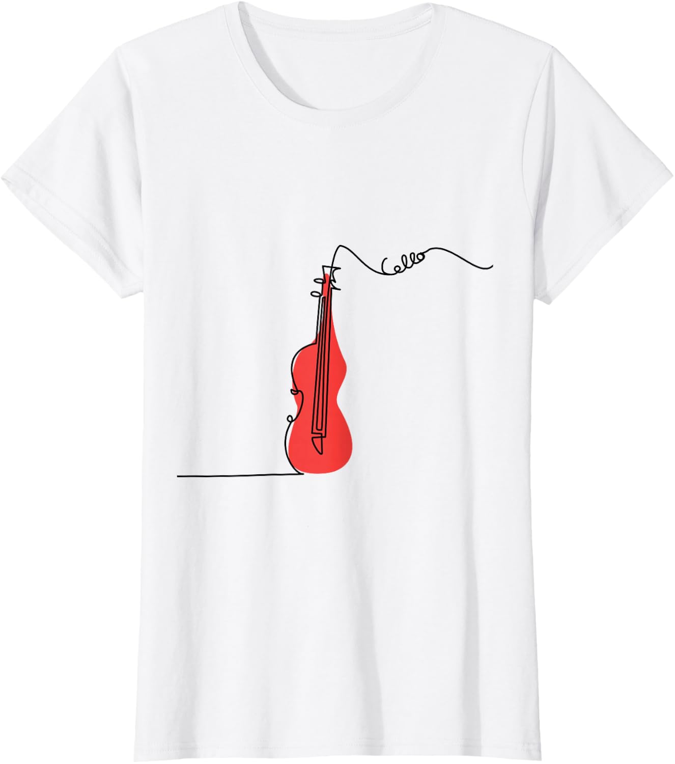 Cellist Music Orchestra Design One-Line Cello T-Shirt Small