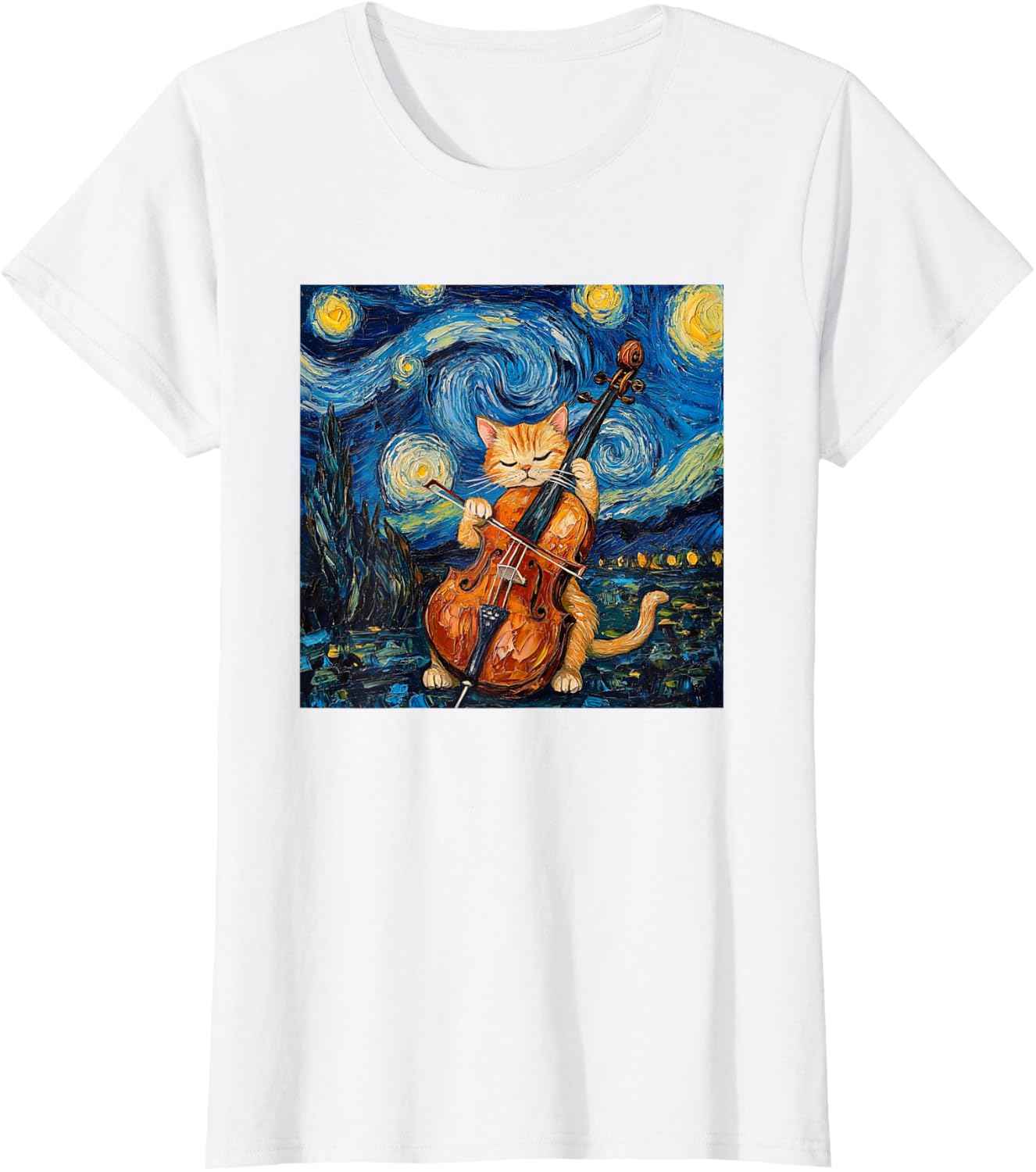 Funny Cello Player Cat Shirt Men Womens Kids T-Shirt