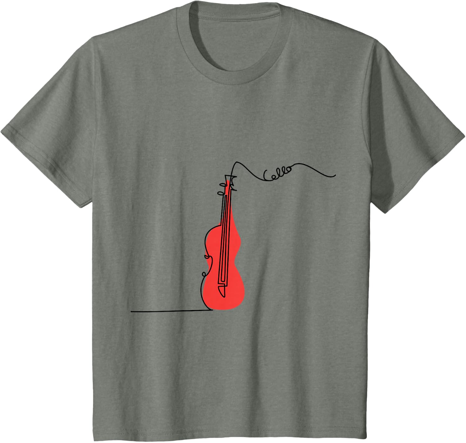 Cellist Music Orchestra Design One-Line Cello T-Shirt Small