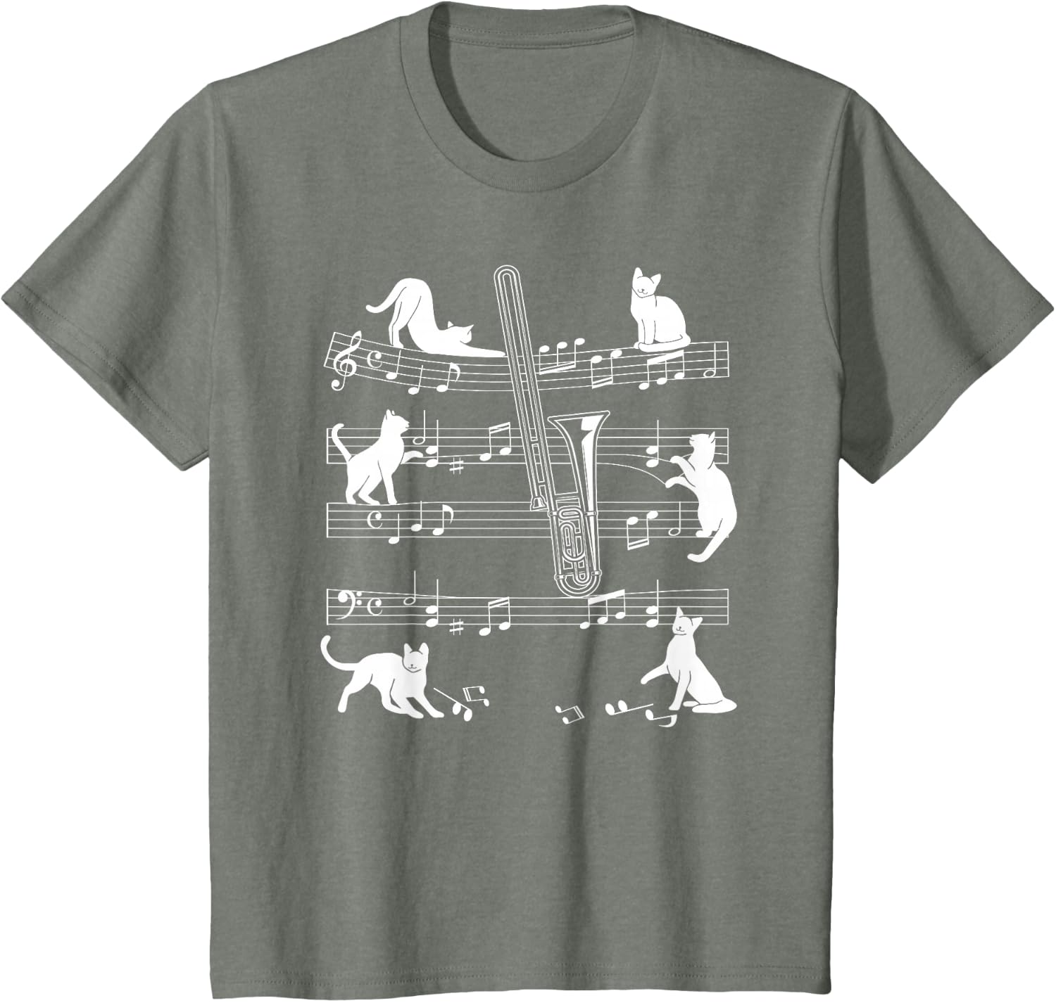 Trombonist Cats for Cat Loving Trombone Players T-Shirt