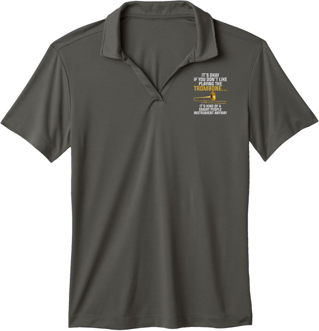 Funny Trombone Art for Men Women Kids Jazz Trombone Player Performance Polo Shirt