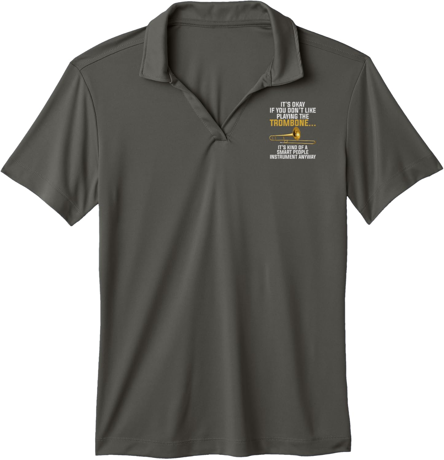 Funny Trombone Art for Men Women Kids Jazz Trombone Player Performance Polo Shirt