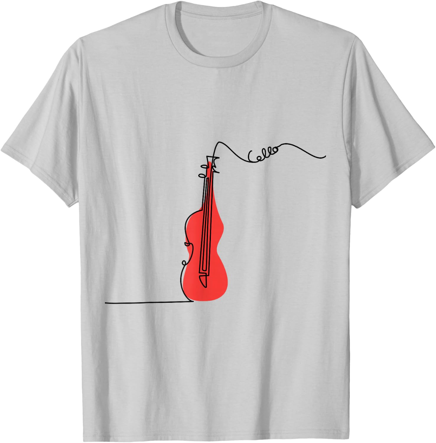 Cellist Music Orchestra Design One-Line Cello T-Shirt Small