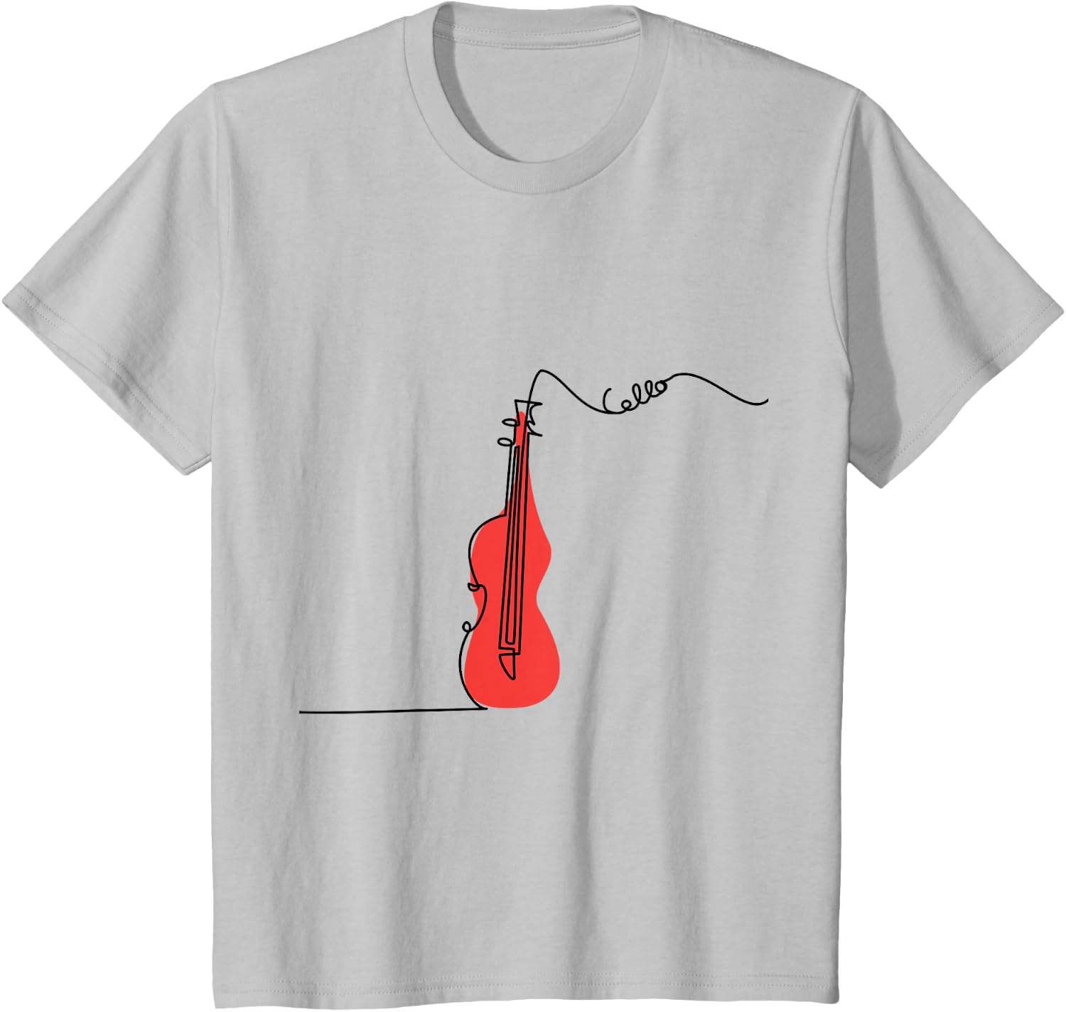 Cellist Music Orchestra Design One-Line Cello T-Shirt Small