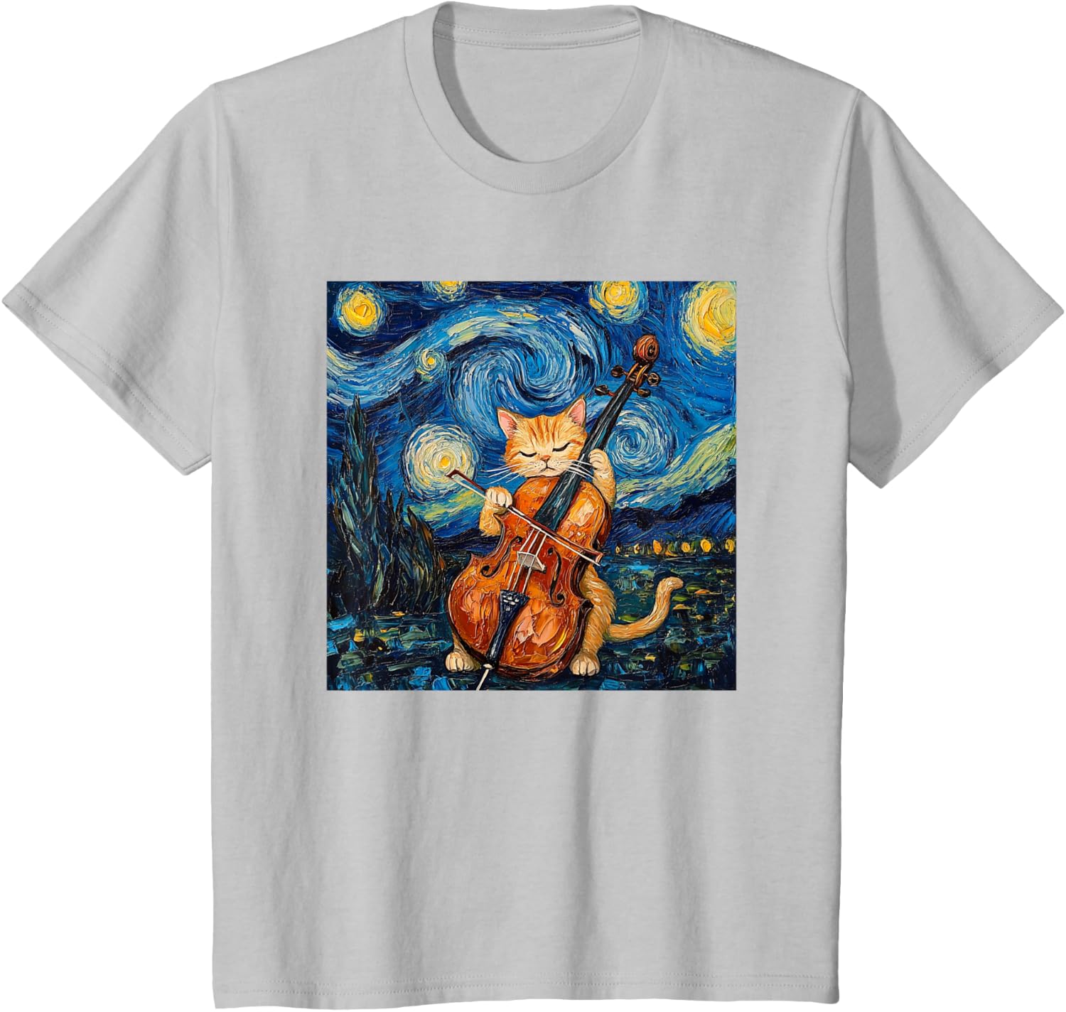 Funny Cello Player Cat Shirt Men Womens Kids T-Shirt