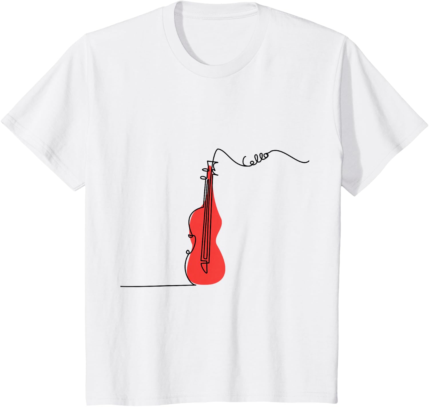 Cellist Music Orchestra Design One-Line Cello T-Shirt Small