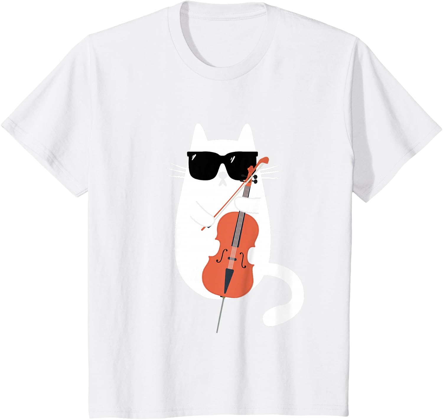 Funny Cat Wearing Sunglasses Playing Cello Cellist Musician T-Shirt