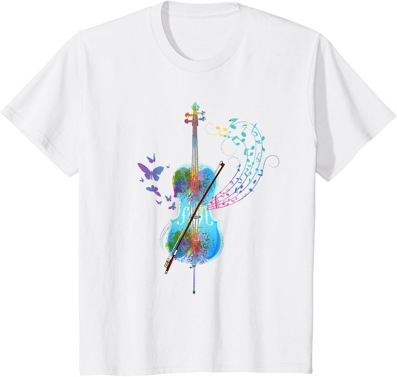 Classical Musical Instrument Colorful Cello T-Shirt