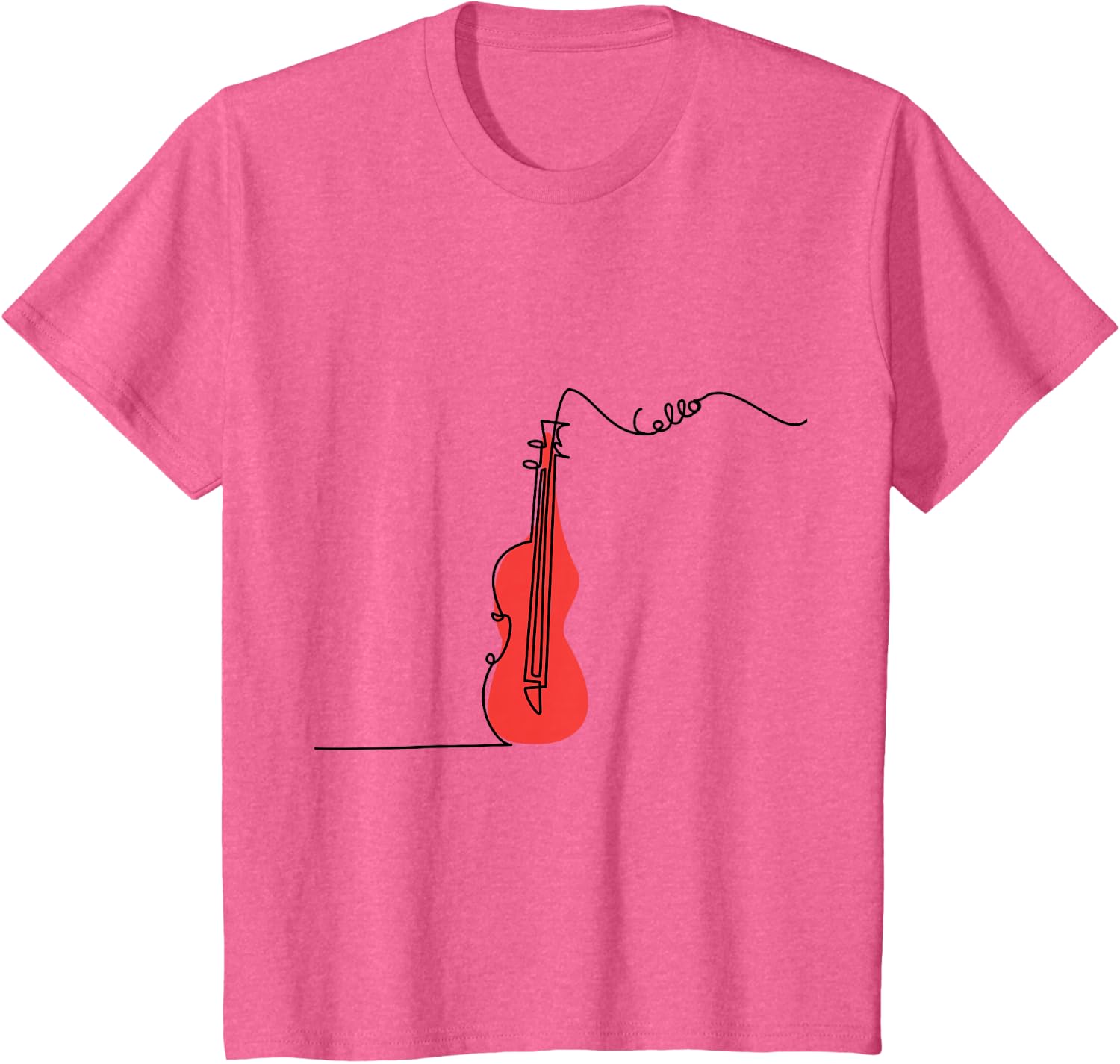 Cellist Music Orchestra Design One-Line Cello T-Shirt Small