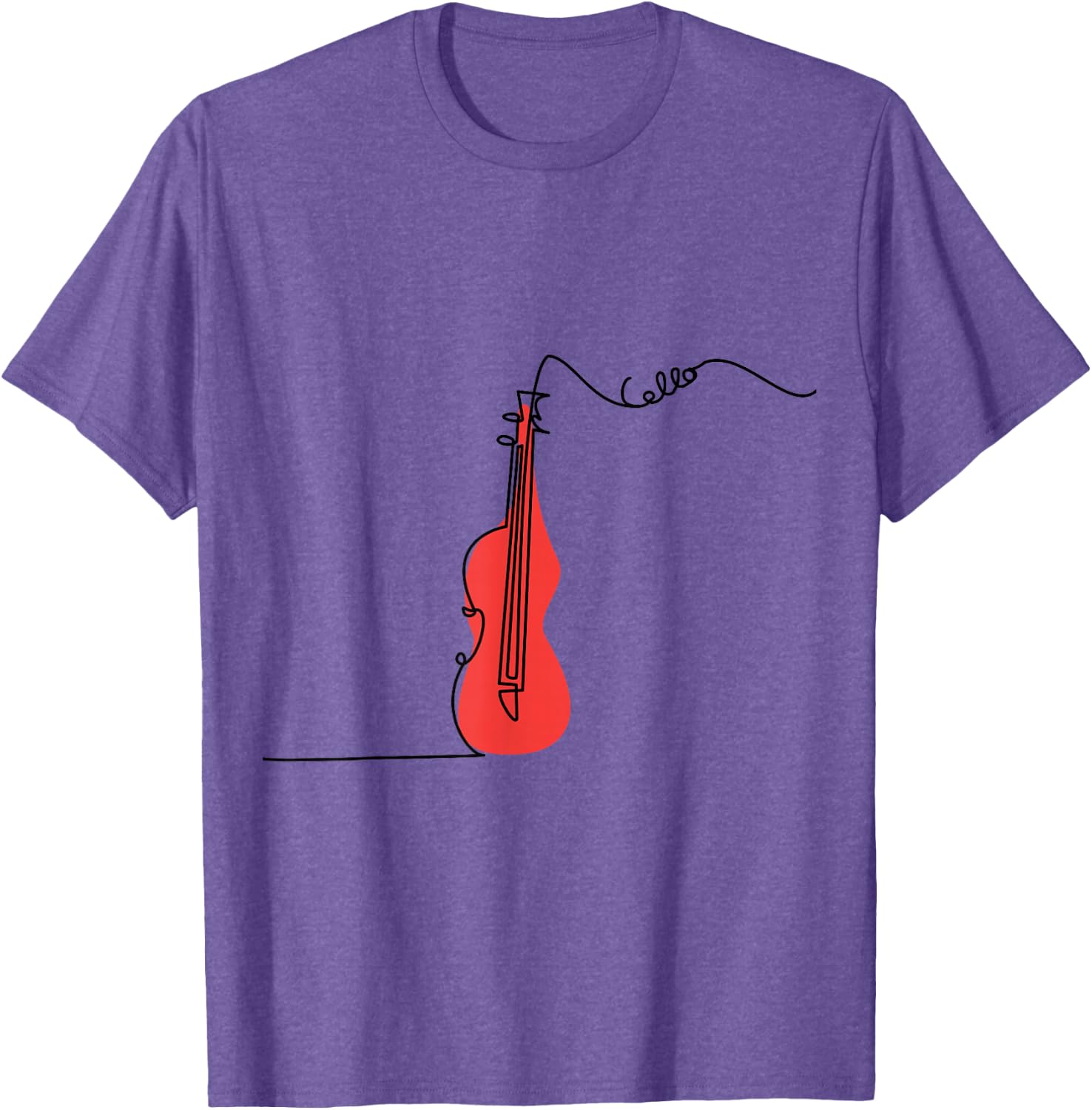 Cellist Music Orchestra Design One-Line Cello T-Shirt Small