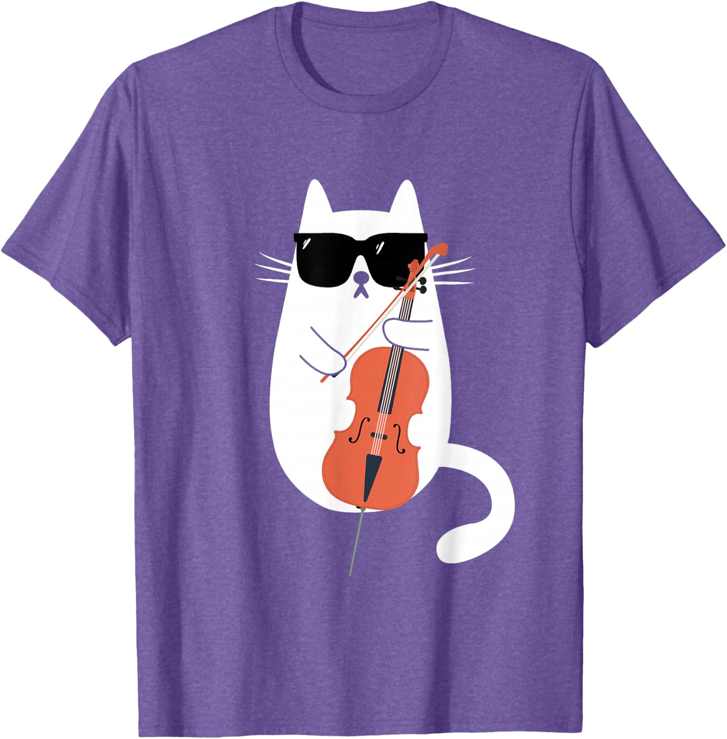 Funny Cat Wearing Sunglasses Playing Cello Cellist Musician T-Shirt
