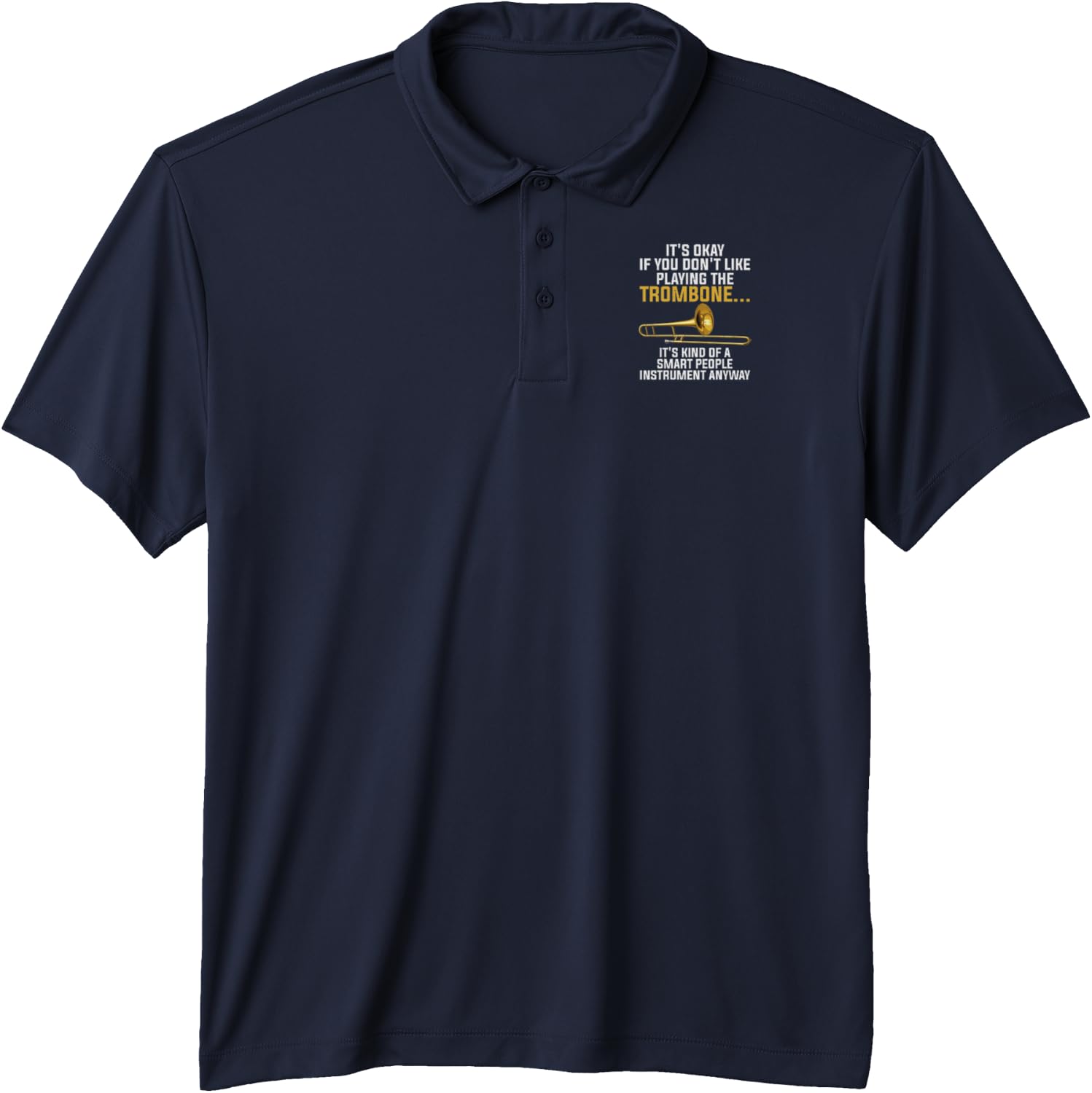 Funny Trombone Art for Men Women Kids Jazz Trombone Player Performance Polo Shirt