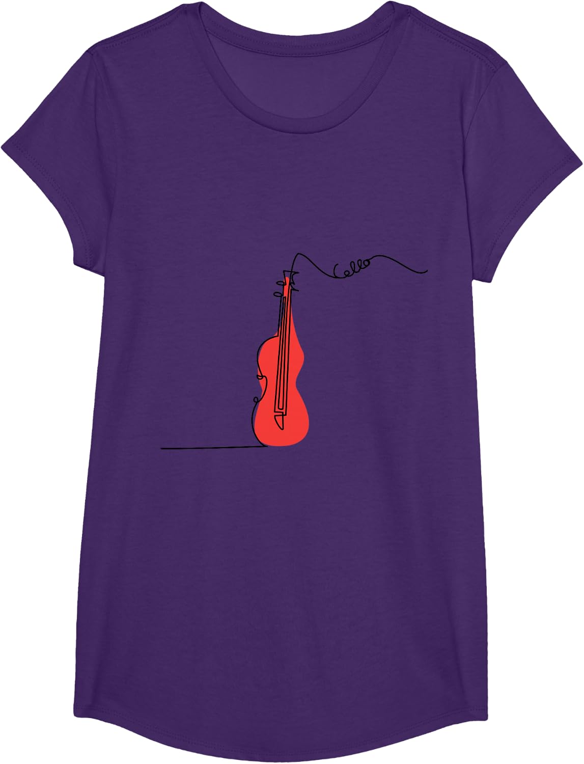 Cellist Music Orchestra Design One-Line Cello T-Shirt Small