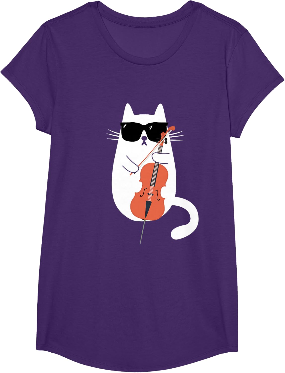 Funny Cat Wearing Sunglasses Playing Cello Cellist Musician T-Shirt