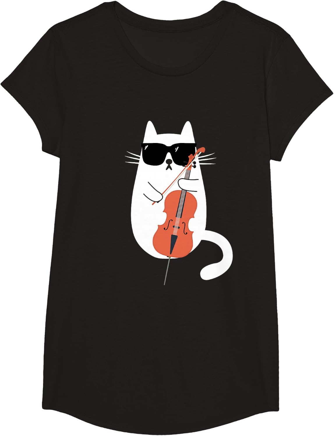 Funny Cat Wearing Sunglasses Playing Cello Cellist Musician T-Shirt