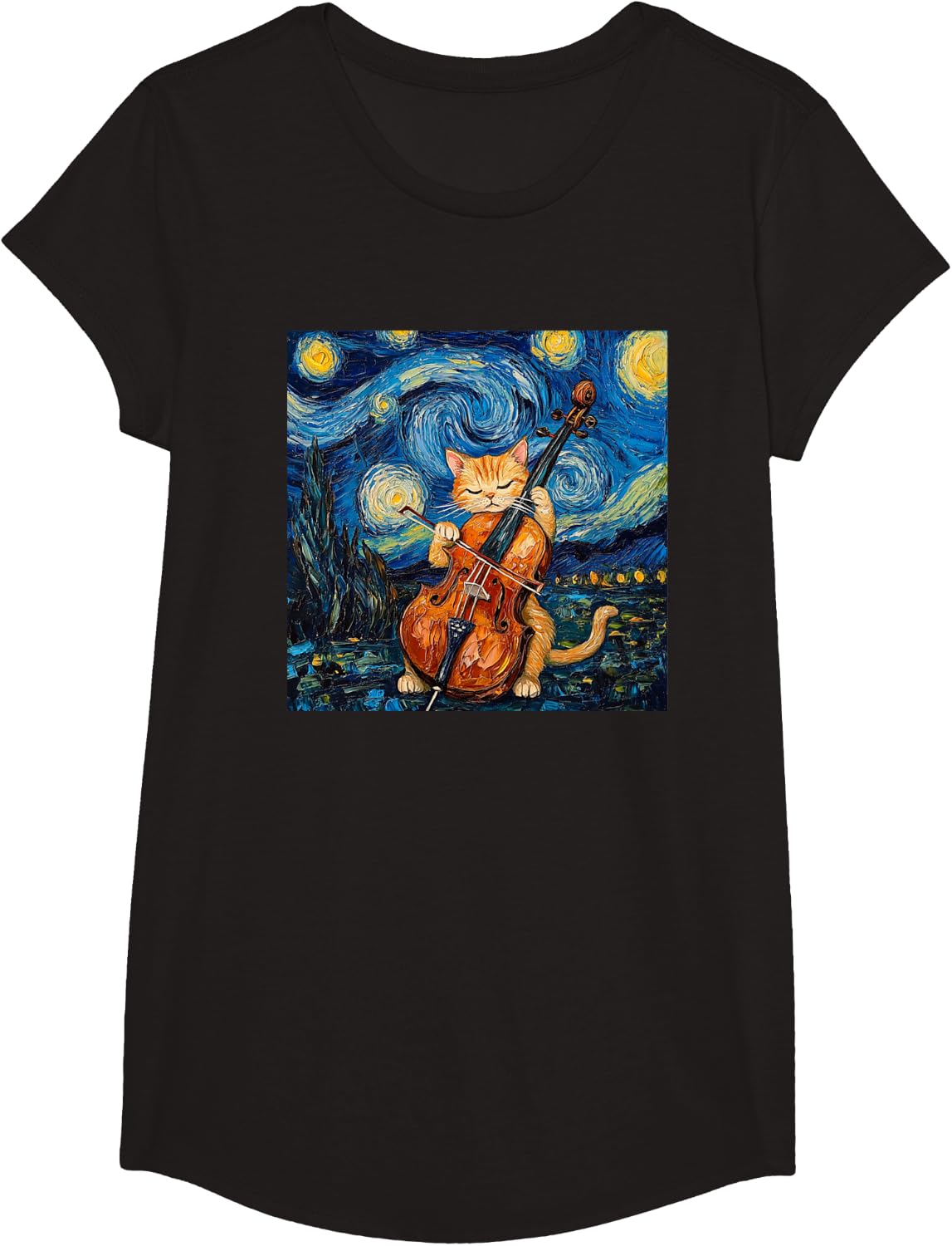 Funny Cello Player Cat Shirt Men Womens Kids T-Shirt