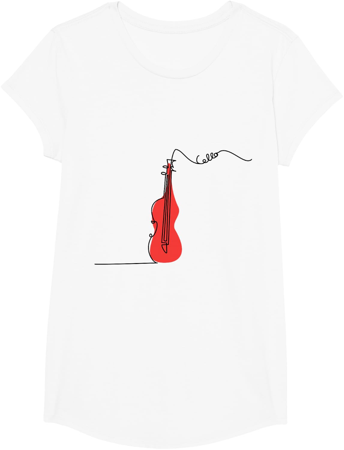 Cellist Music Orchestra Design One-Line Cello T-Shirt Small