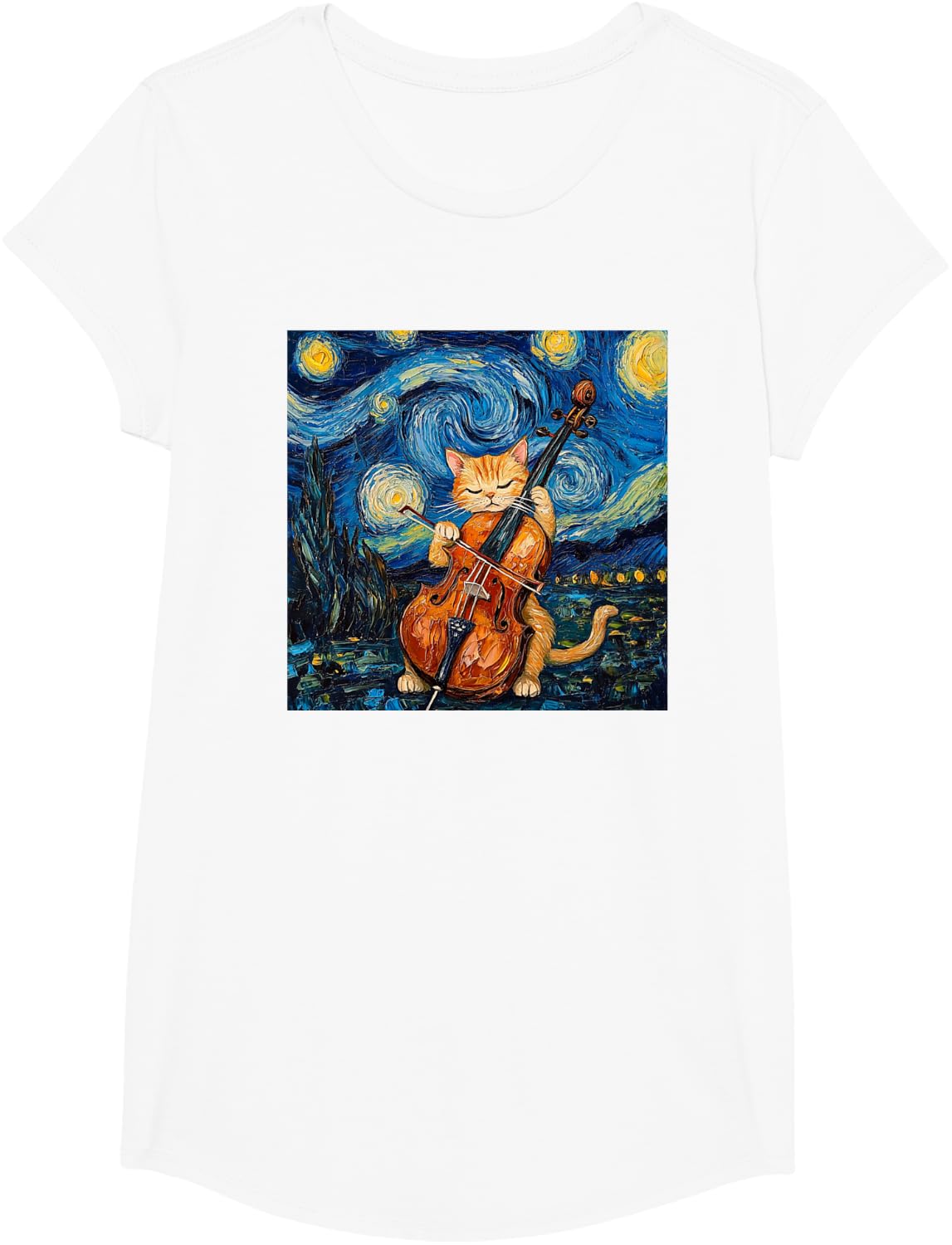 Funny Cello Player Cat Shirt Men Womens Kids T-Shirt