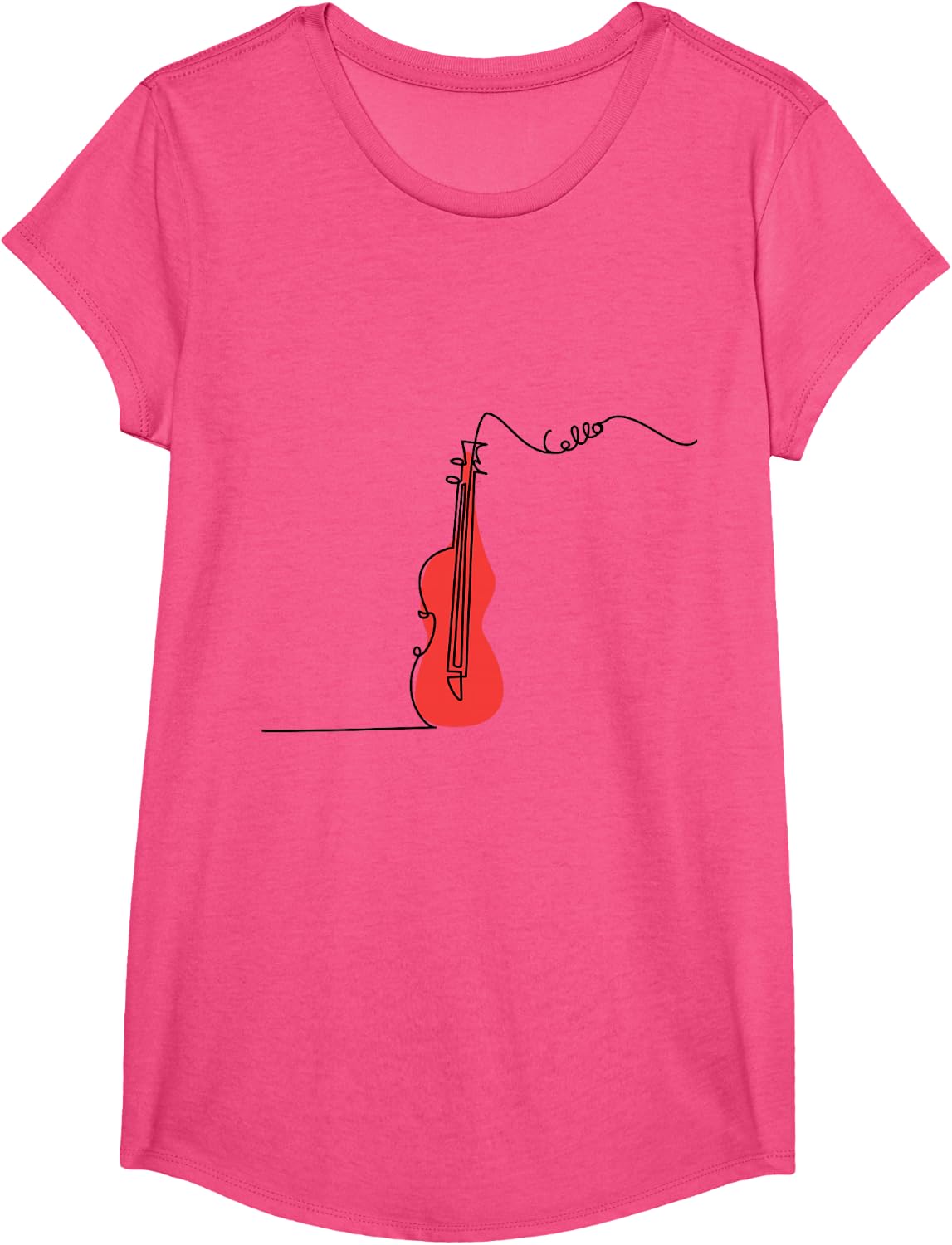 Cellist Music Orchestra Design One-Line Cello T-Shirt Small