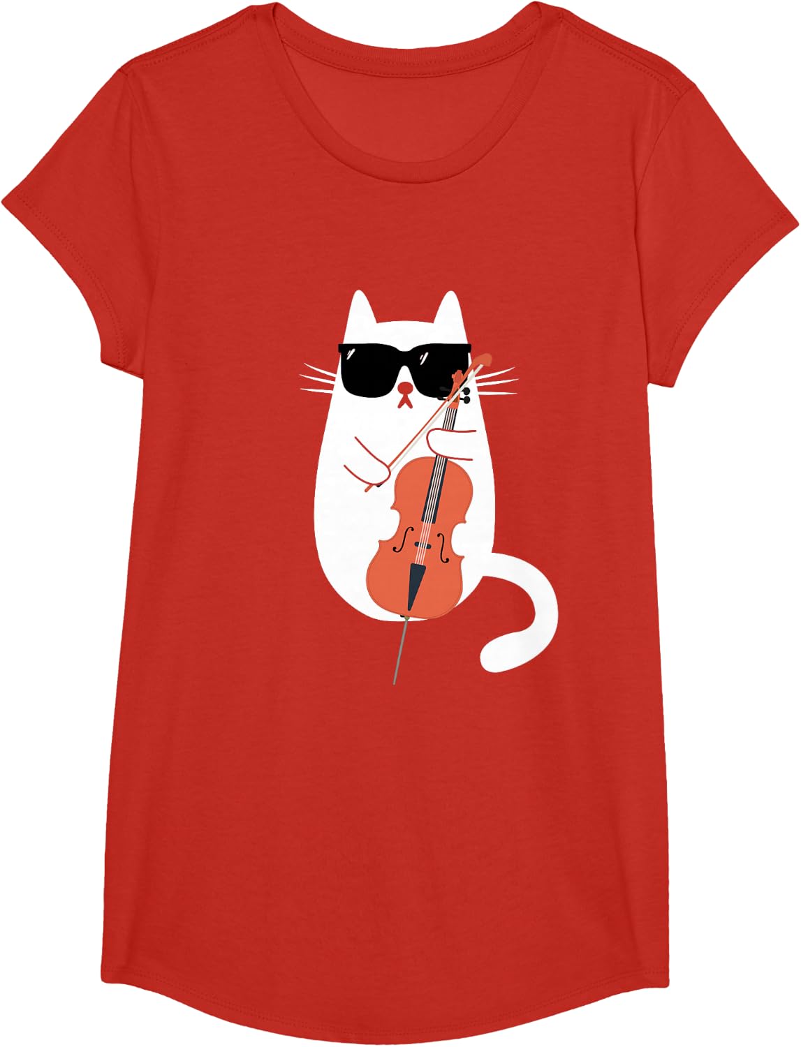 Funny Cat Wearing Sunglasses Playing Cello Cellist Musician T-Shirt
