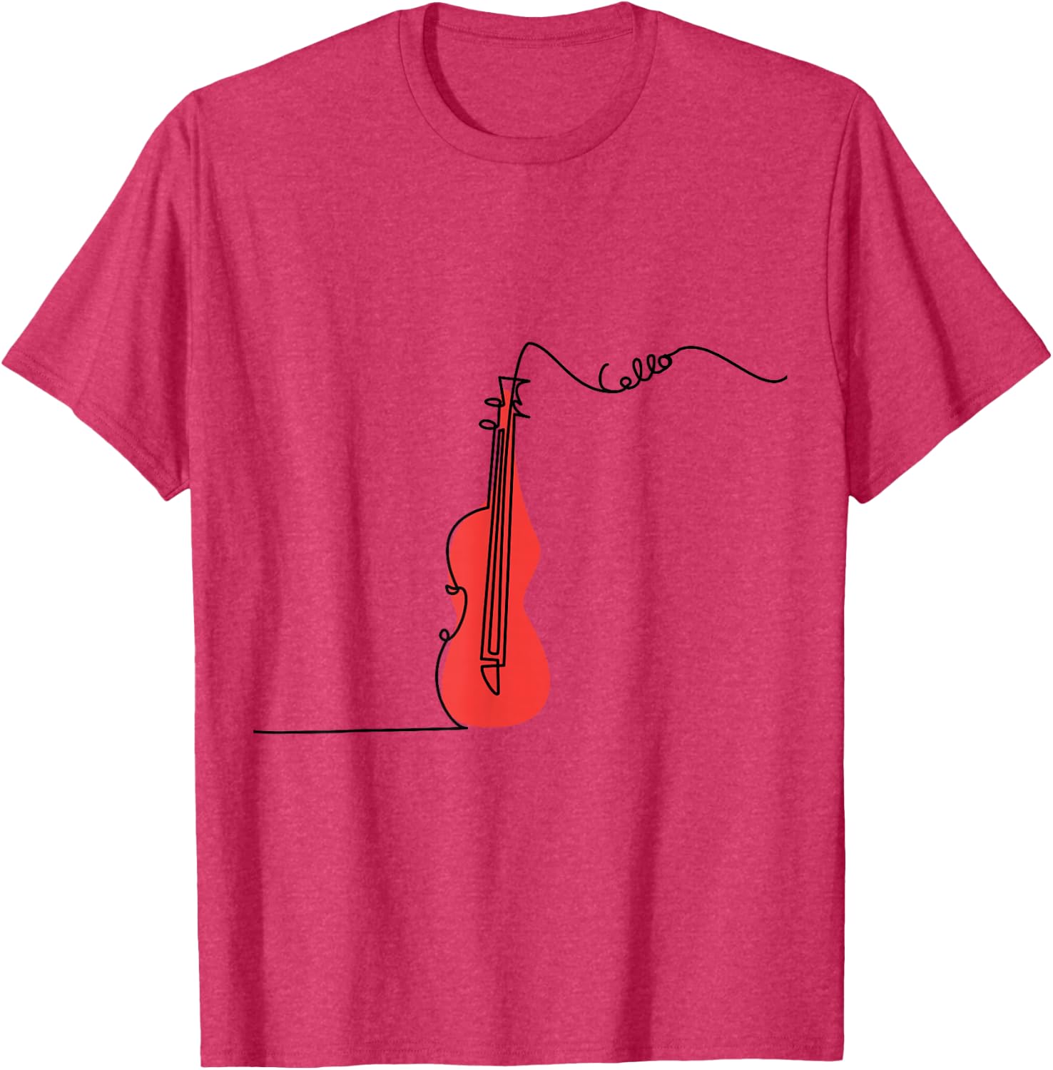 Cellist Music Orchestra Design One-Line Cello T-Shirt Small