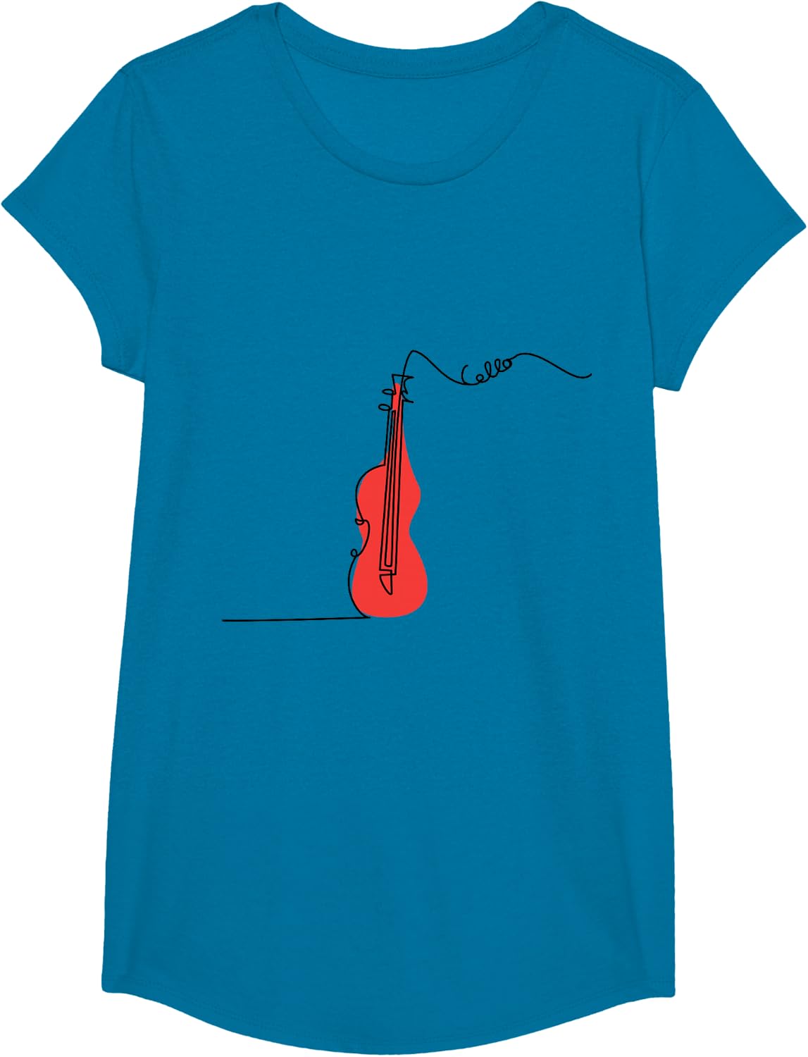 Cellist Music Orchestra Design One-Line Cello T-Shirt Small