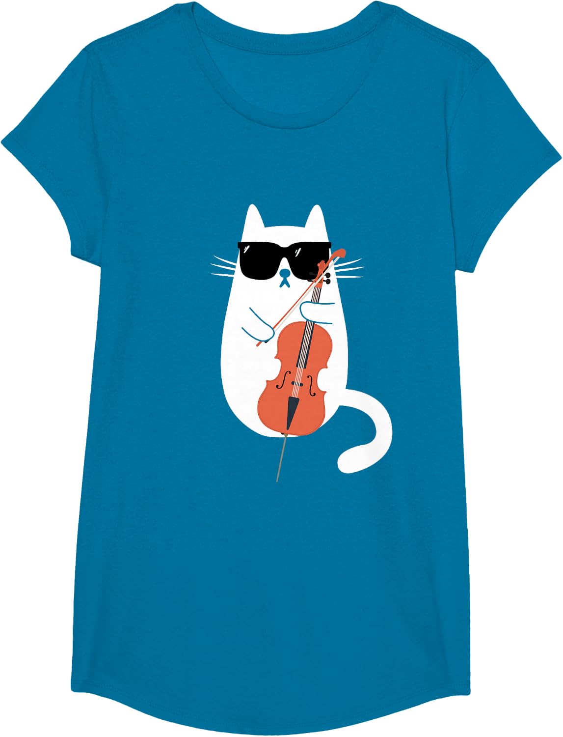 Funny Cat Wearing Sunglasses Playing Cello Cellist Musician T-Shirt